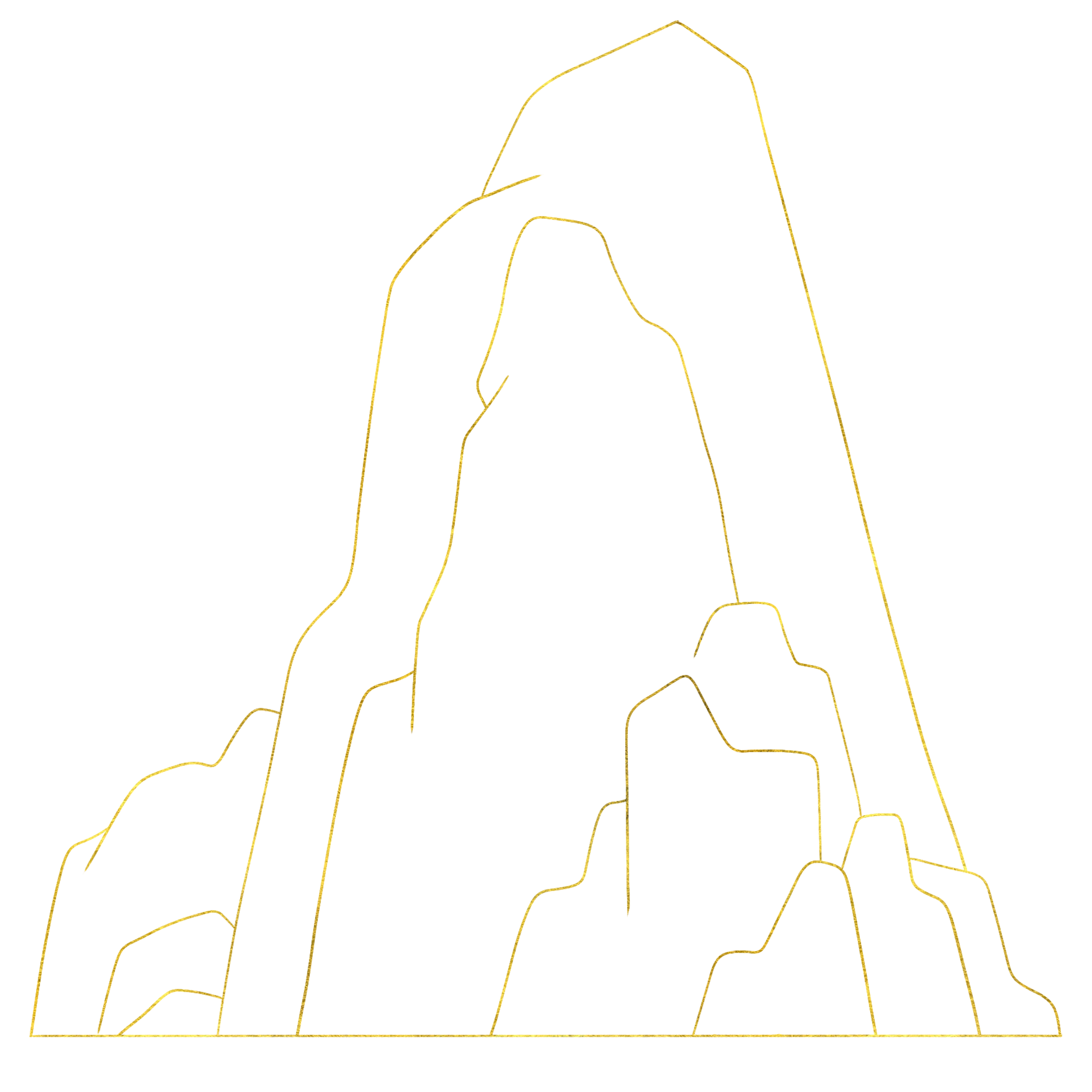 Guochao Mountain Scenery Line Drawing