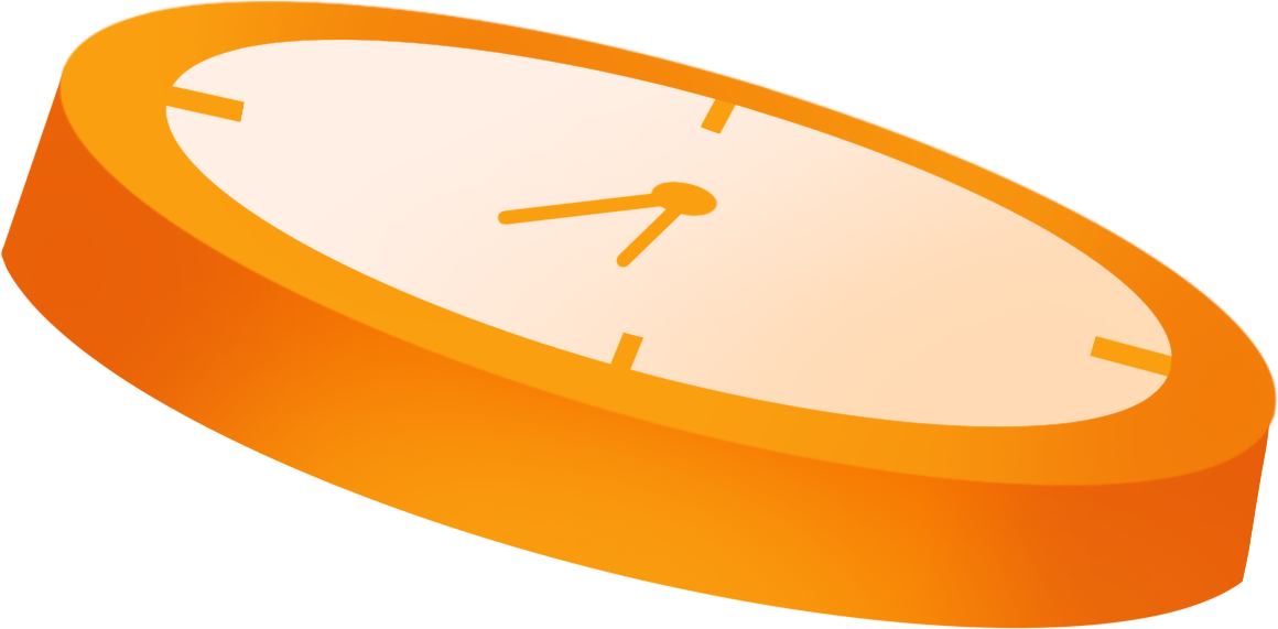 3D orange gradient clock image