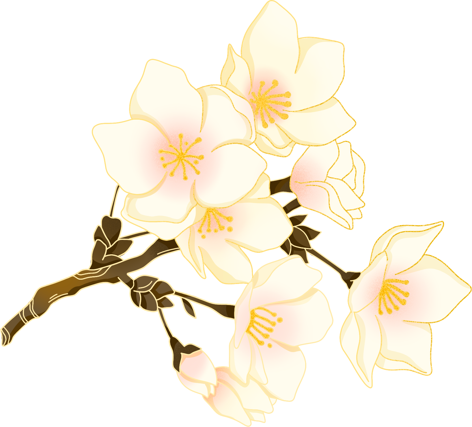 White lily flower branch image