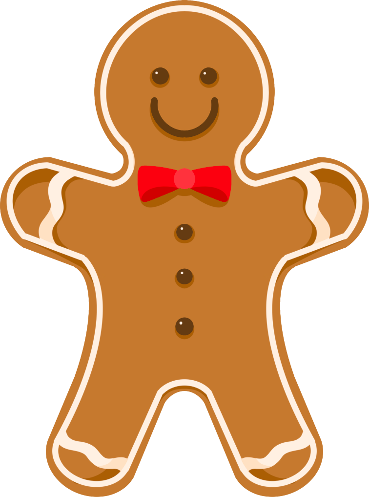 Cute cartoon Christmas gingerbread man image