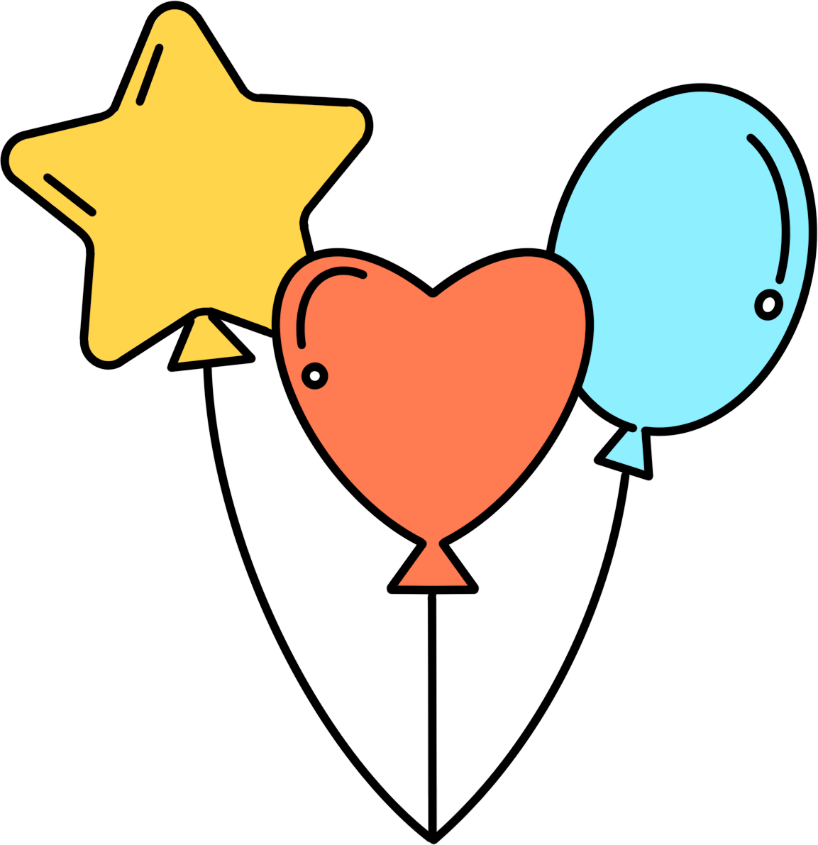 Three balloon cartoon decoration material images