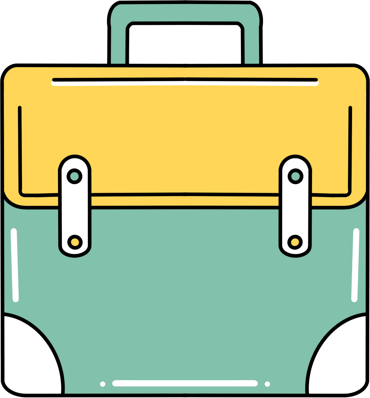 Yellow and blue double-color拼 cartoon handbag image