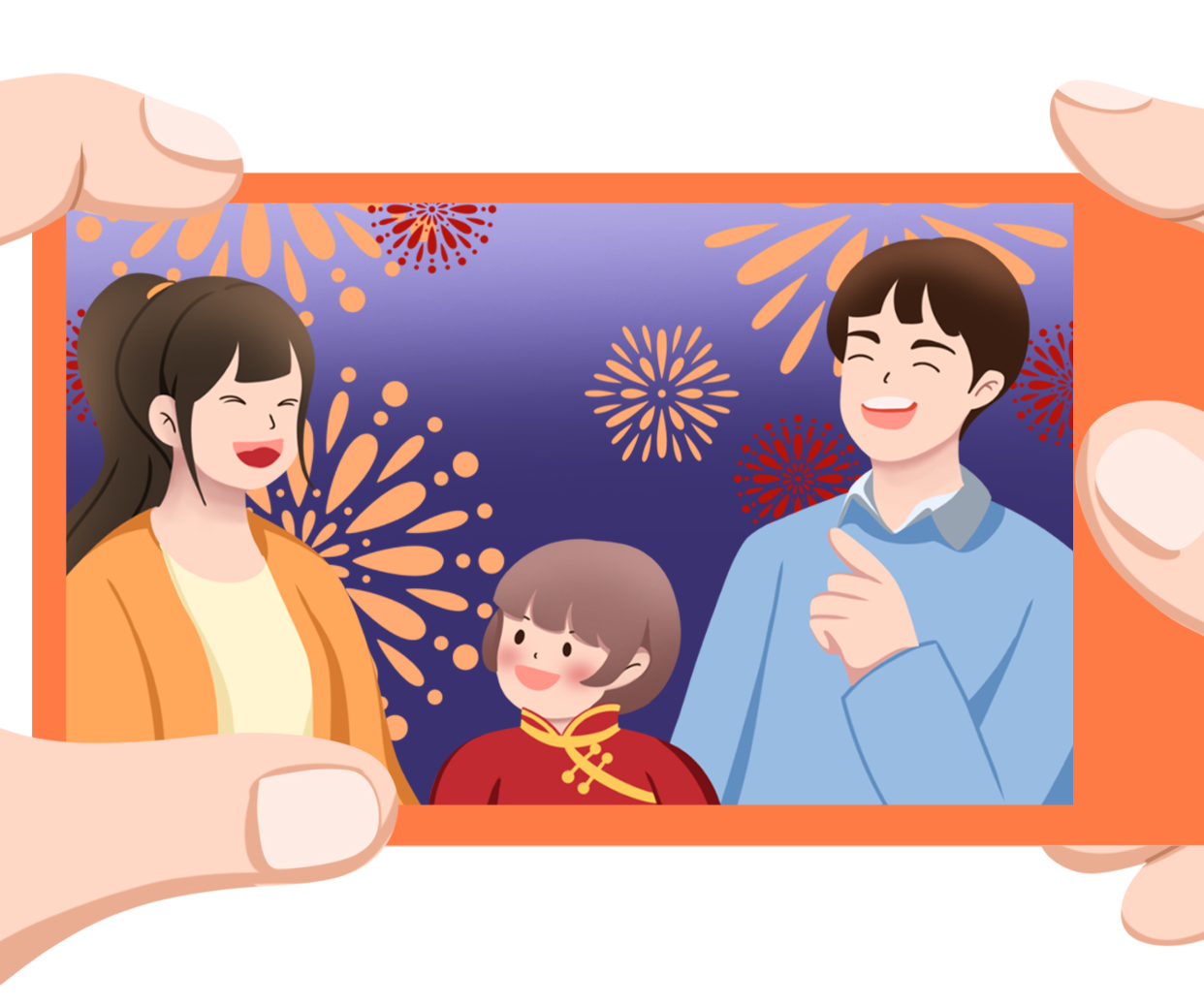 A family photo celebrating the New Year