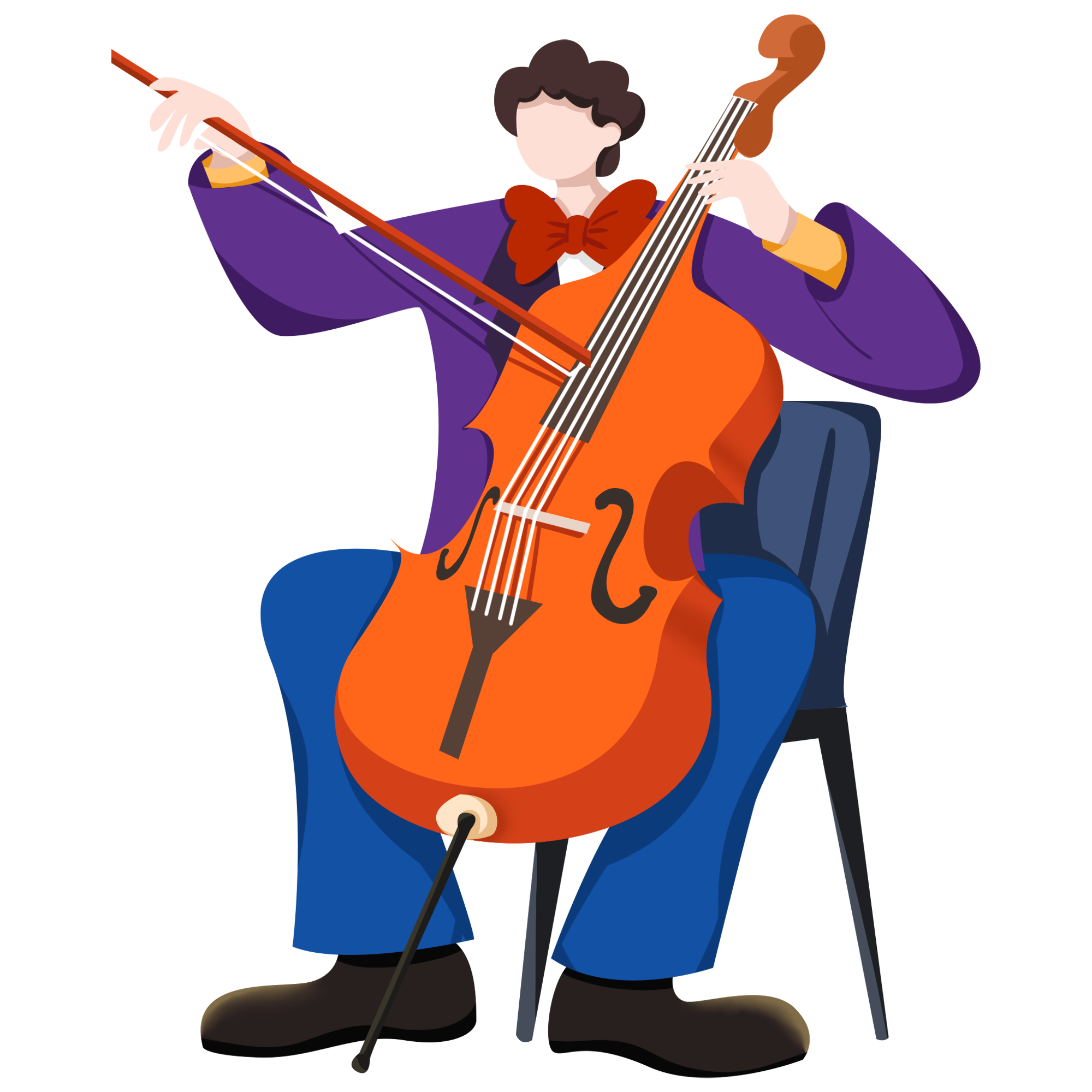Elegant temperament boy playing the cello image