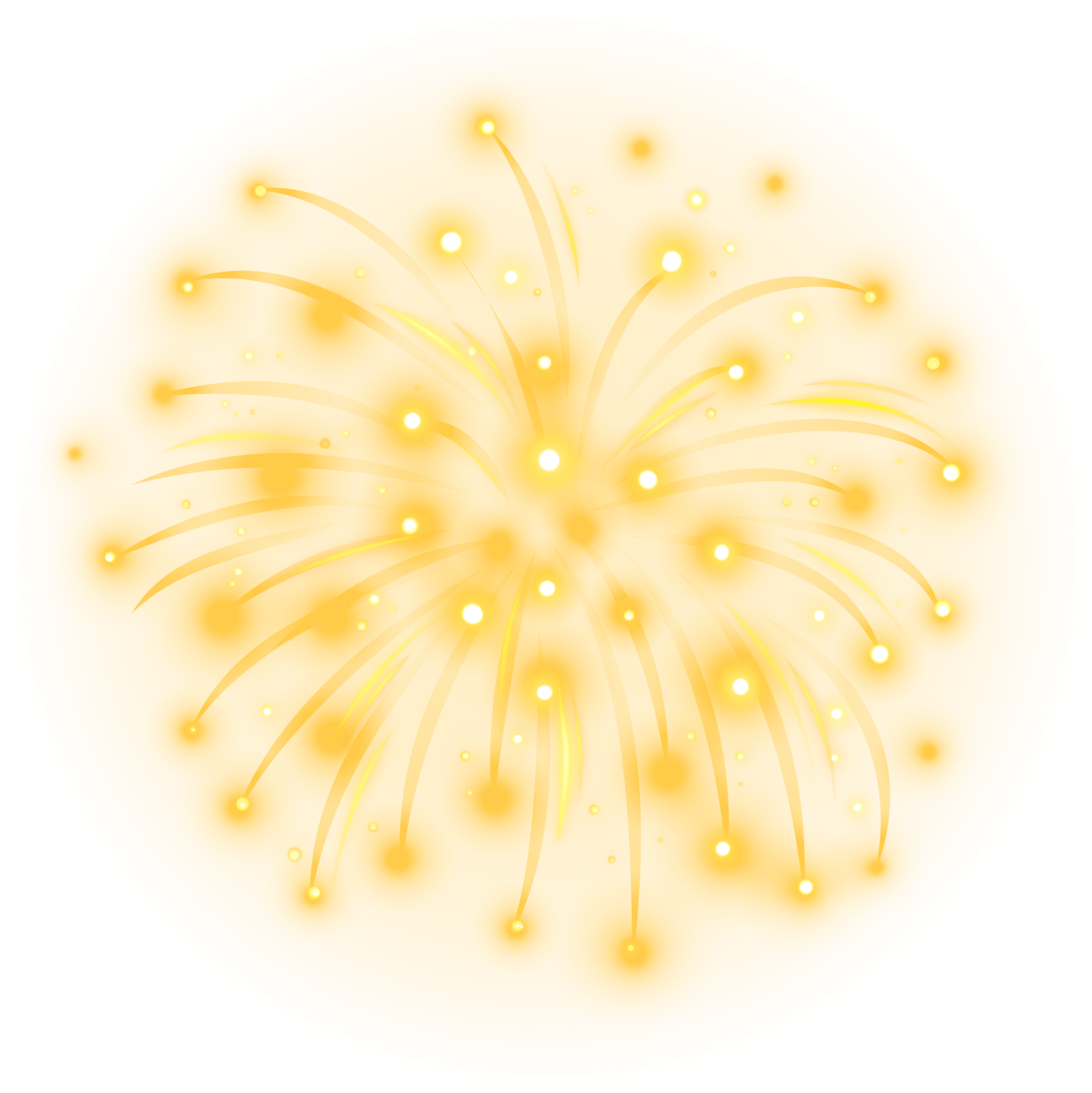 Single yellow firework burst element