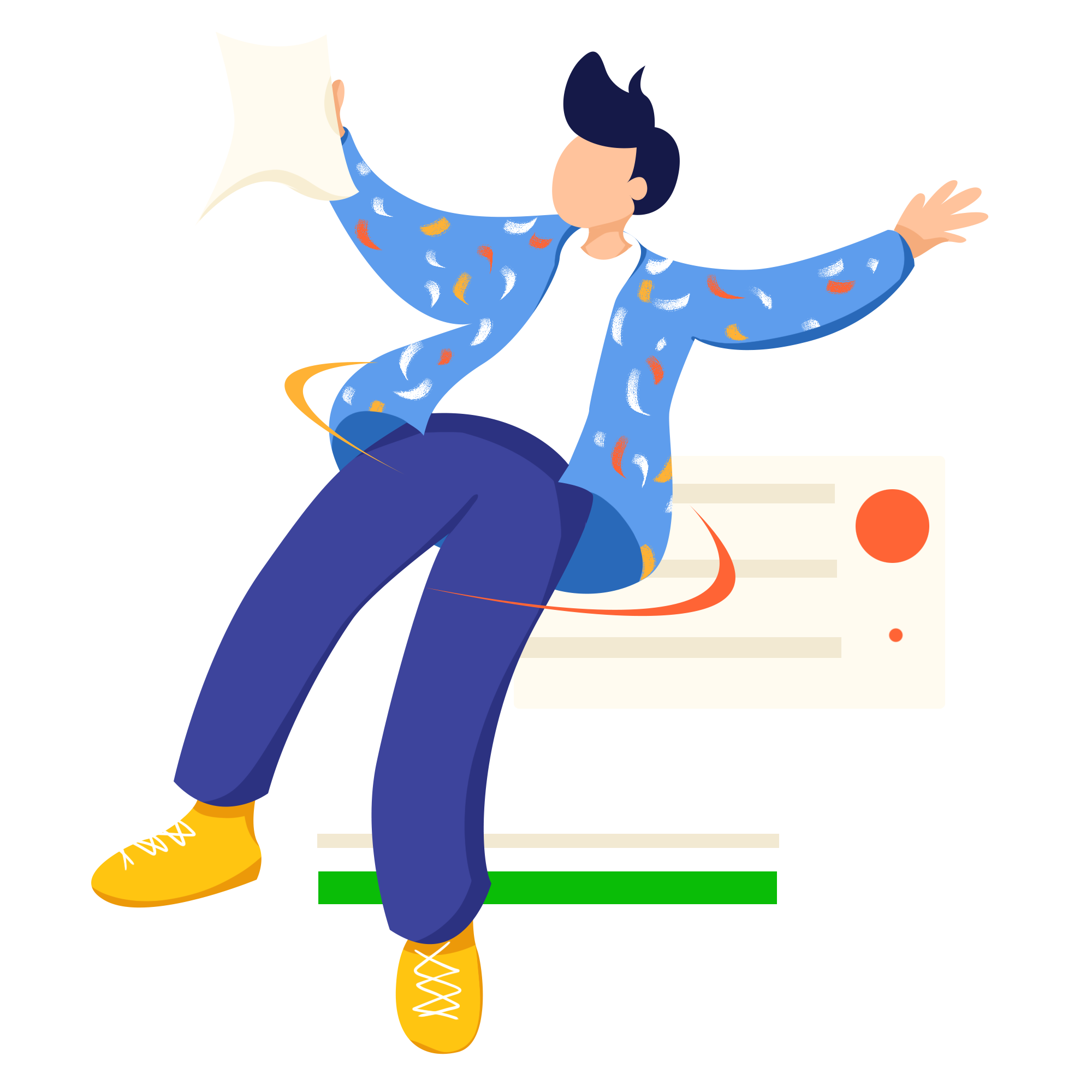 Cartoon boy image for corporate recruitment