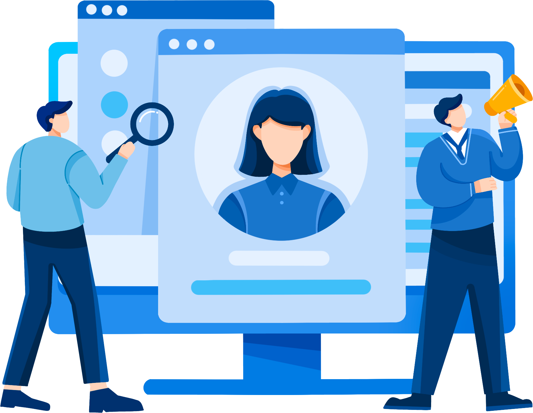 Cartoon image for online recruitment of new employees