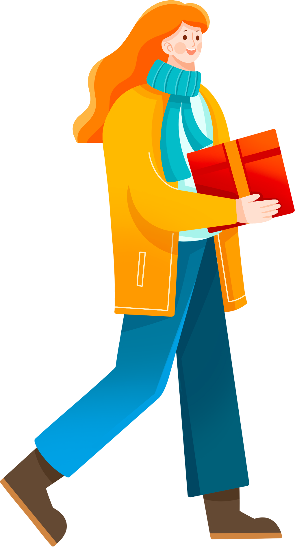Image of a girl returning from shopping