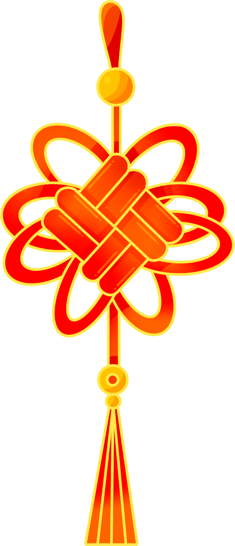 Chinese knot image with red festive decorations for Spring Festival