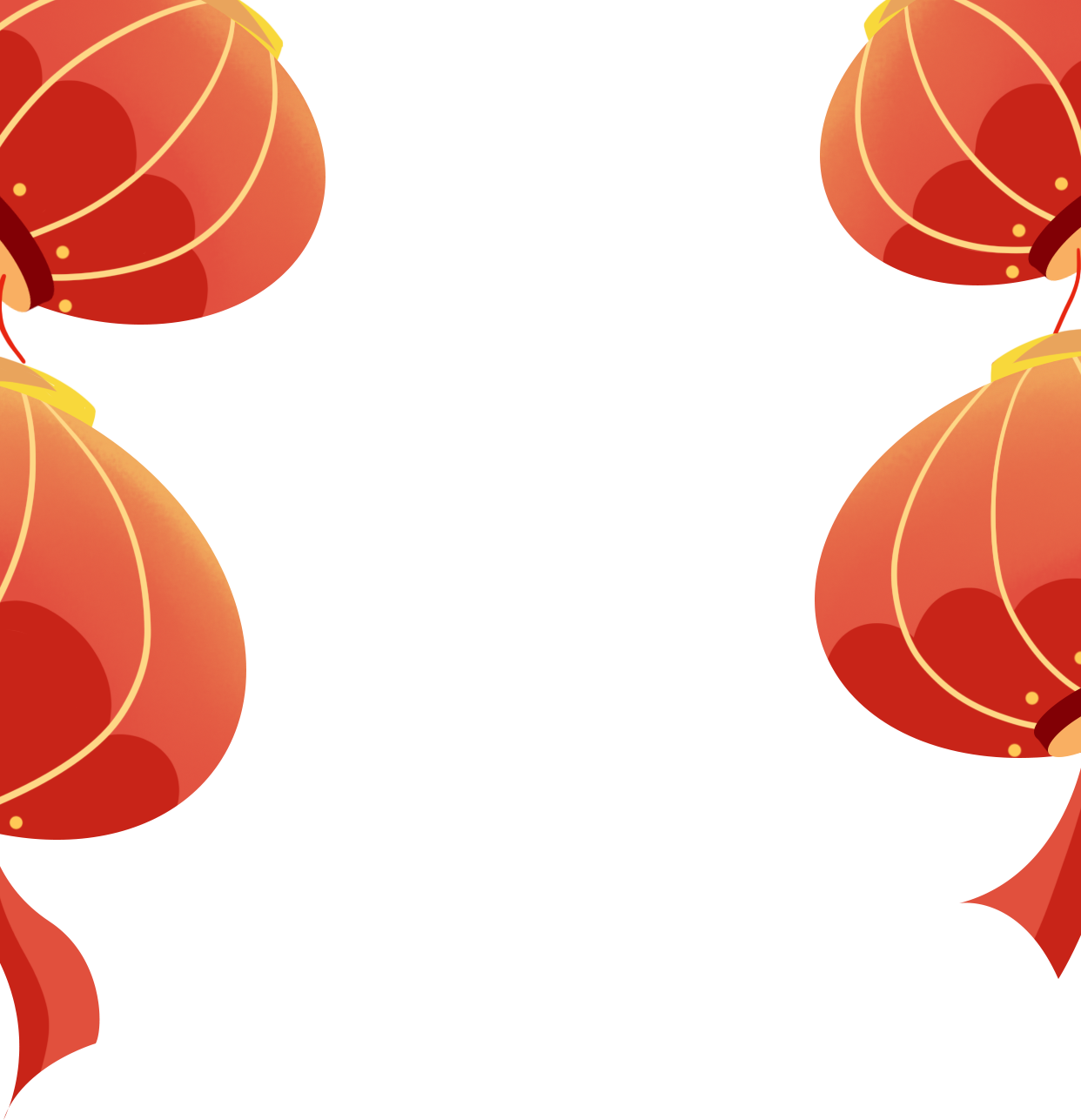 Image of a symmetrical red lantern