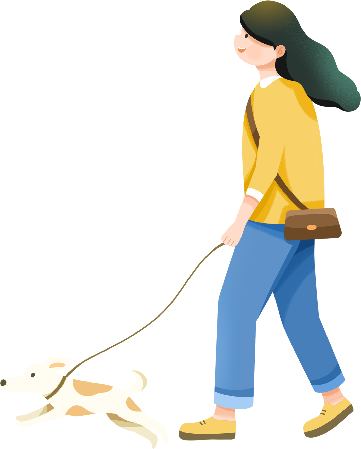 Pictures of elegant girls walking dogs