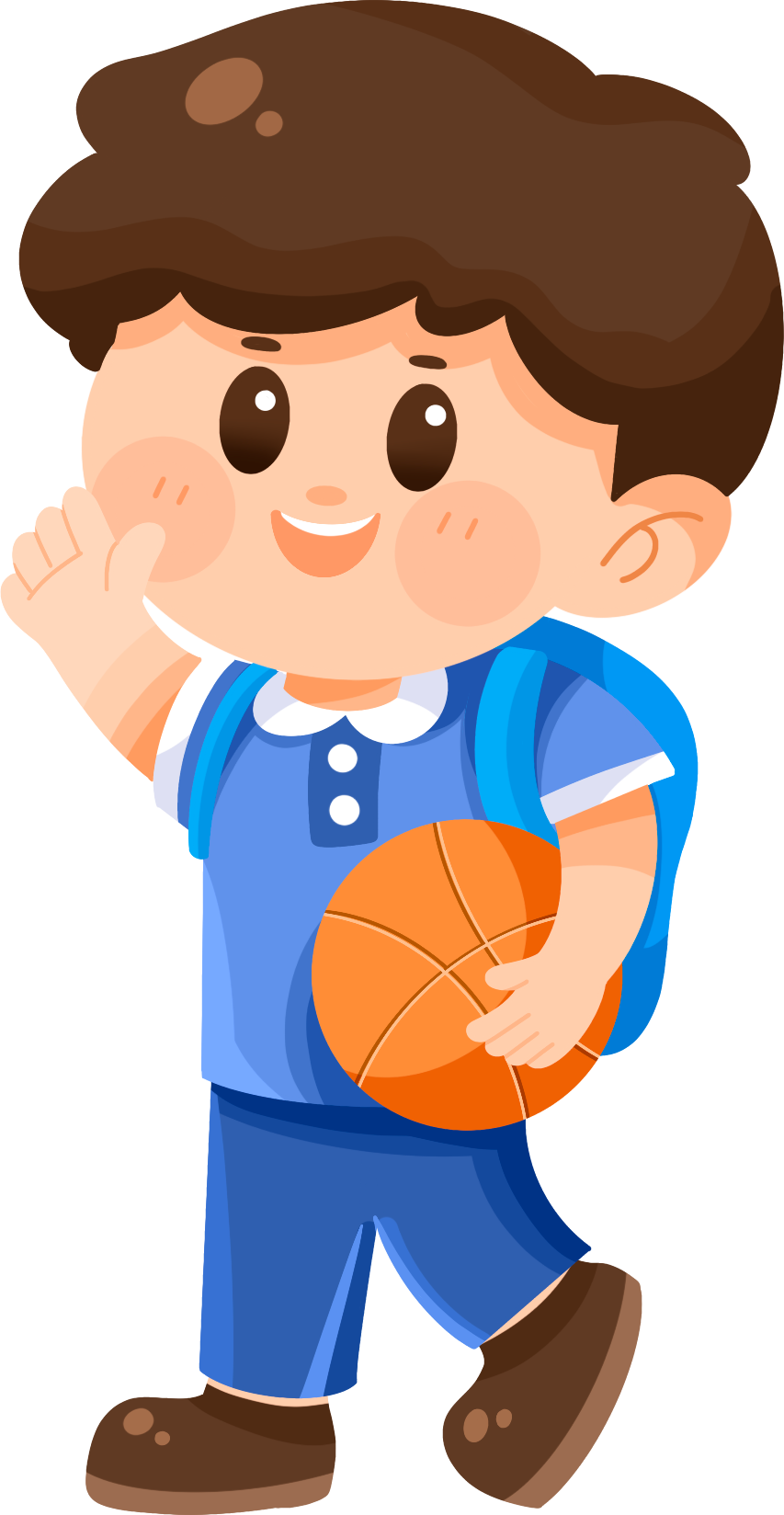 A vibrant boy holding a basketball image