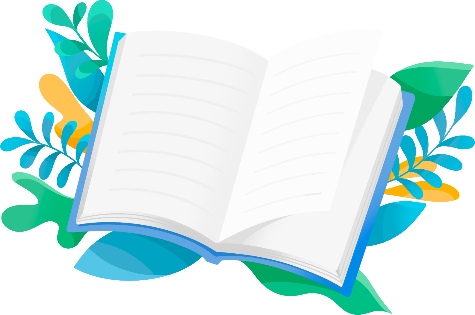 A picture of a book placed on a leaf