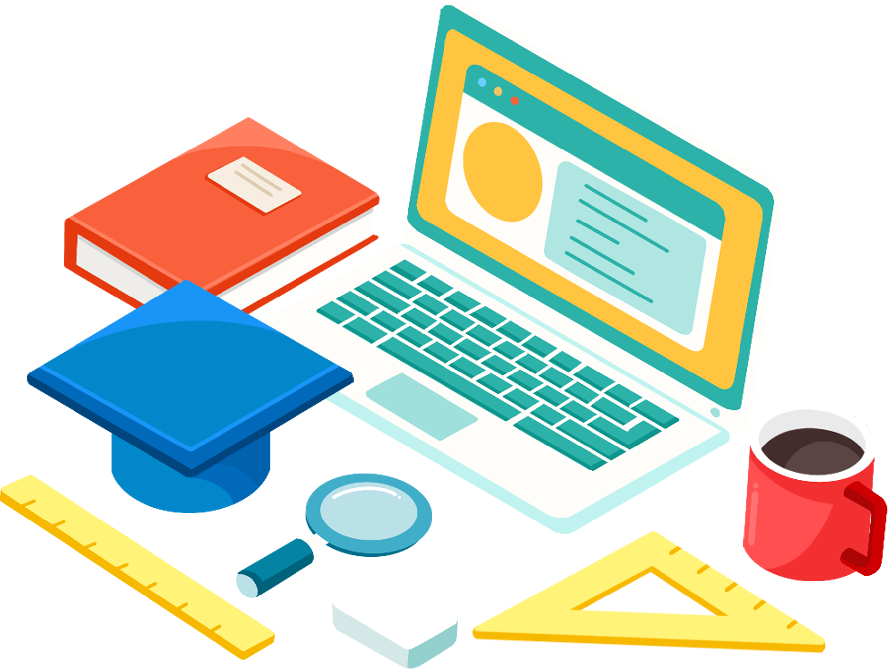 Cartoon elements for educational office teaching supplies