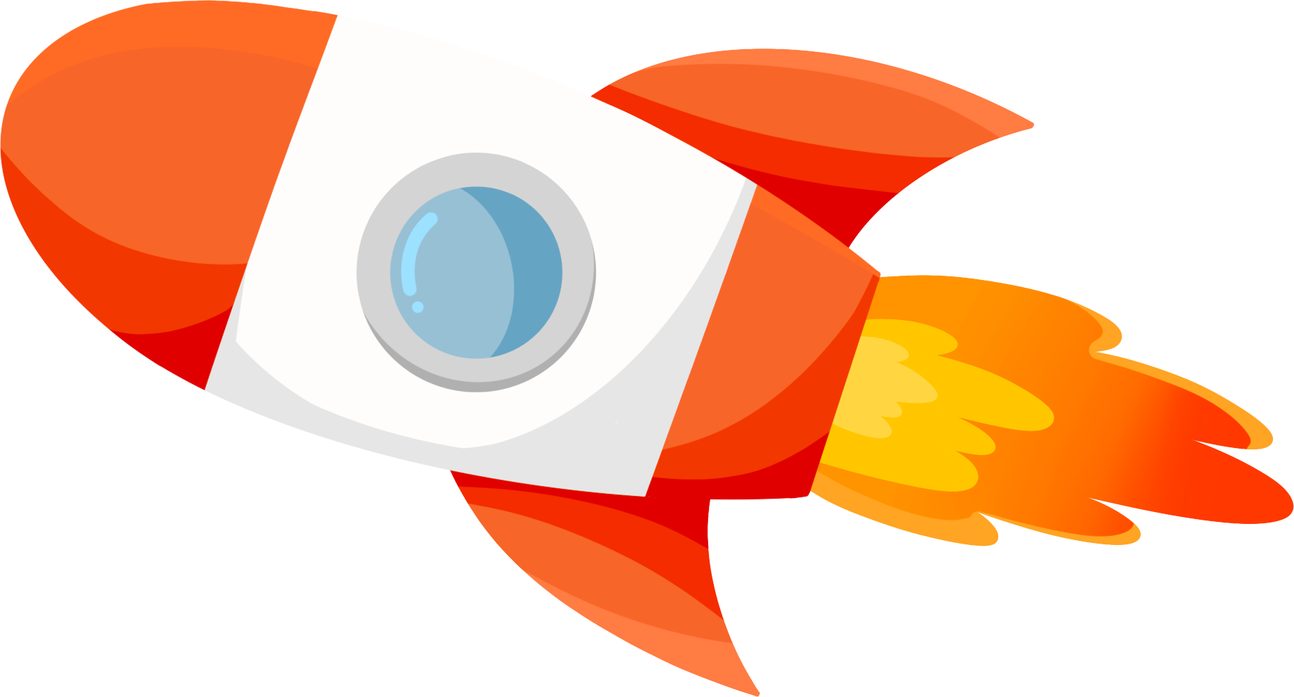 Orange and white cartoon cute rocket image