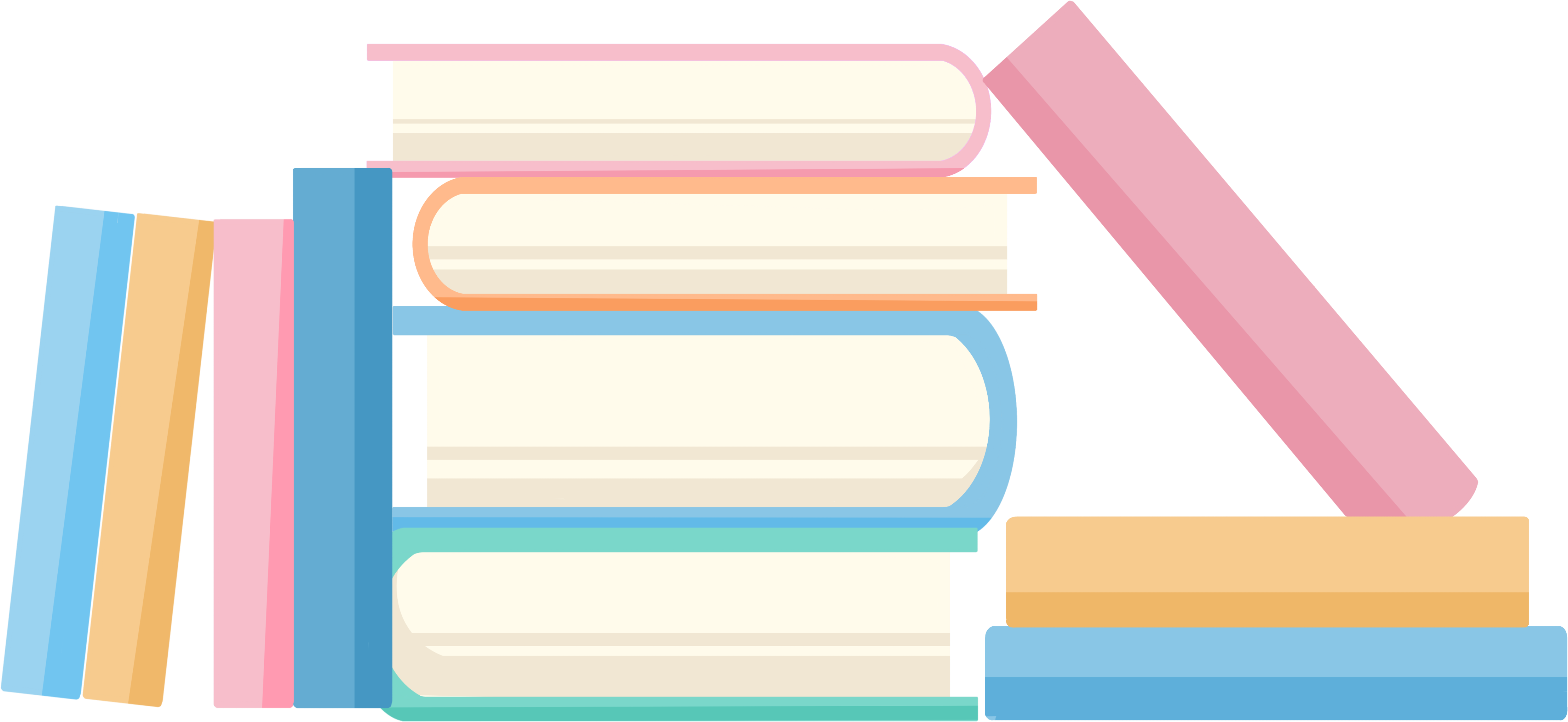 Cartoon reading colorful book material images