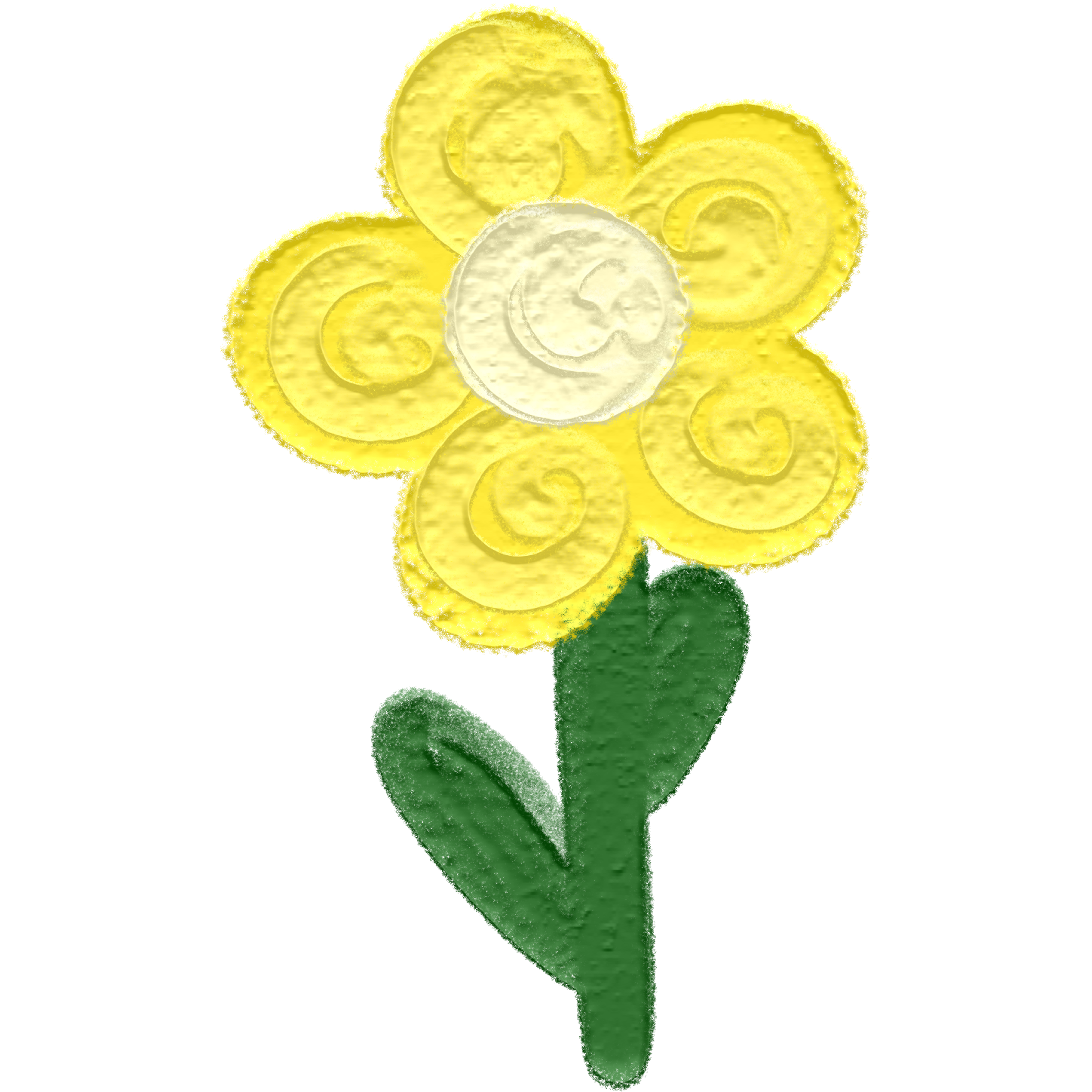 Oil painting style three-dimensional yellow flower image