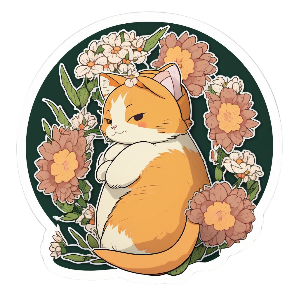 Cute Bengal Pattern Cat Digital Painting Sticker