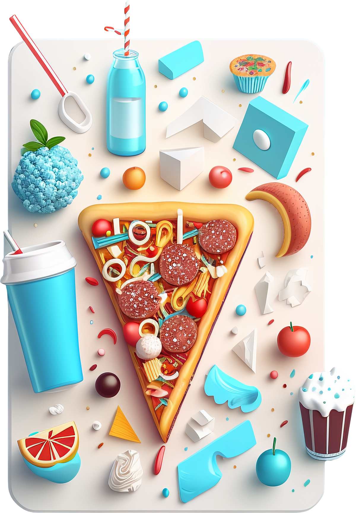 Summer food, cold drinks, dessert material images