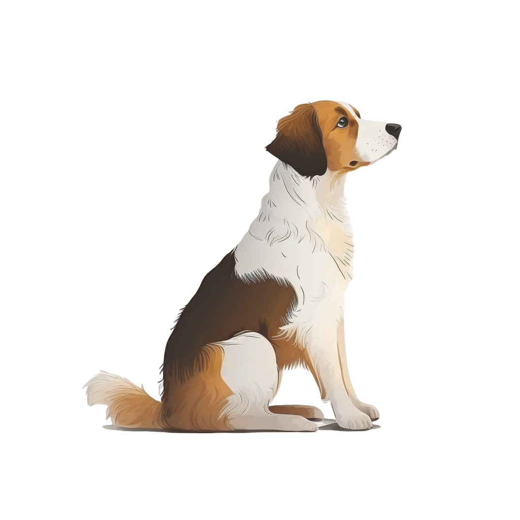 Cute pet dog flat illustration on a white background