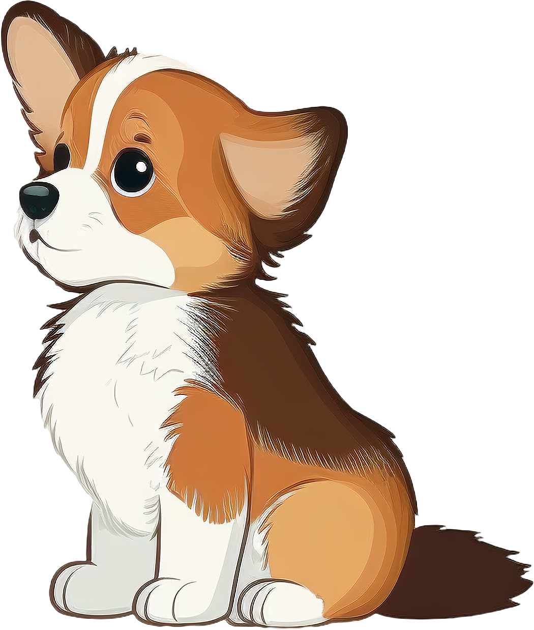 Cute dog cartoon flat color design