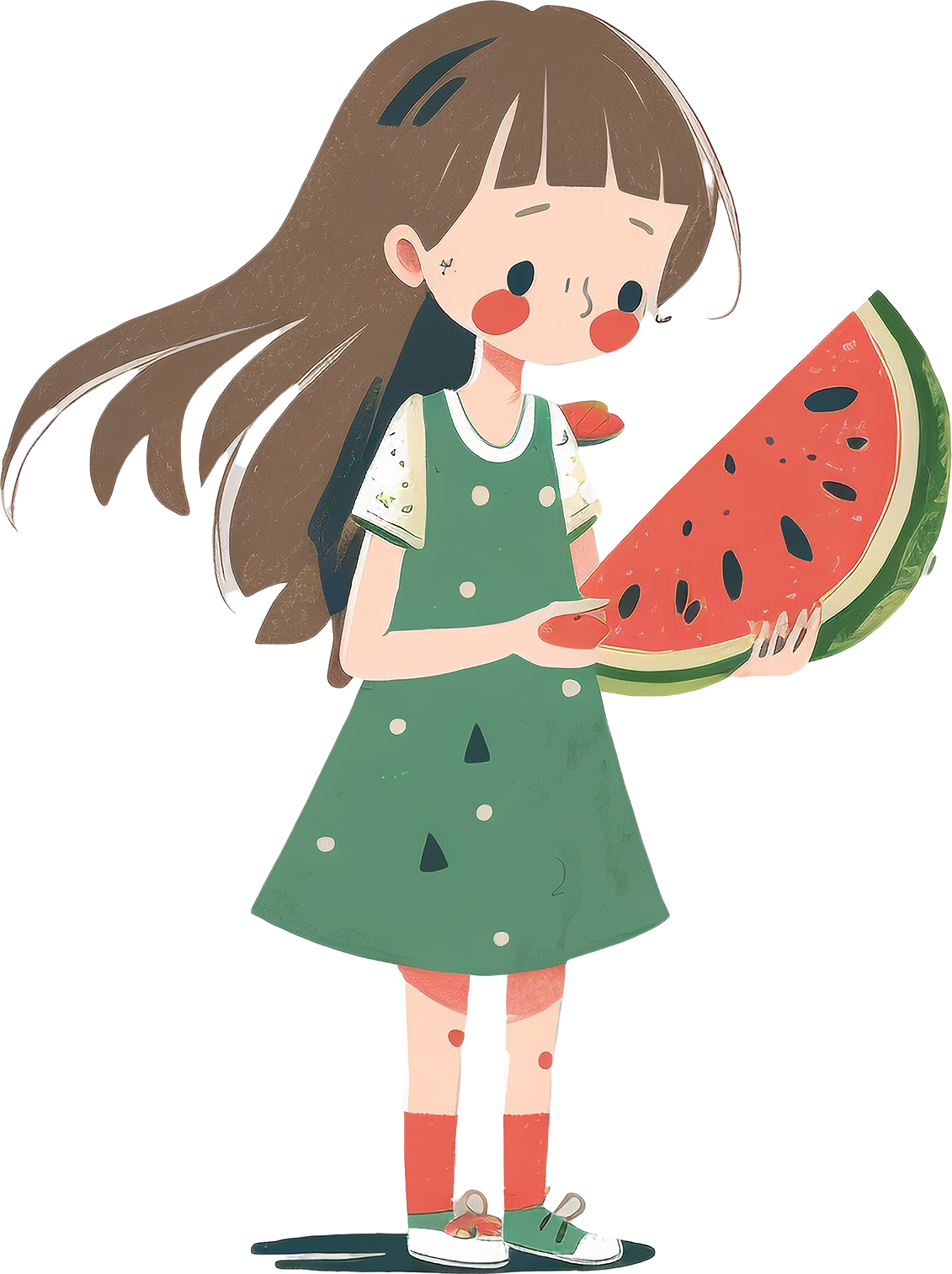 Summer Coolness: A Girl Eating Watermelon