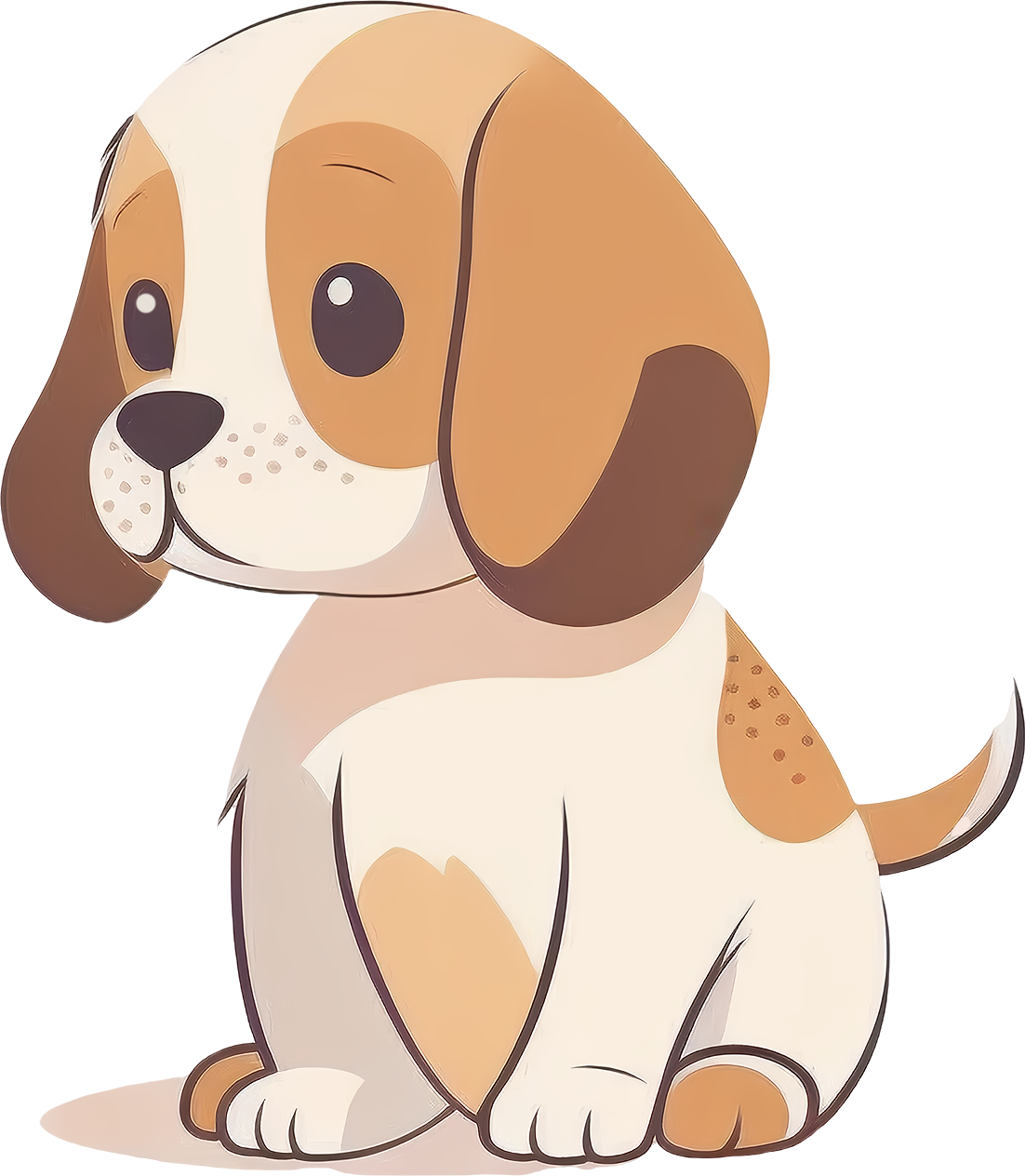 Cute dog cartoon flat color design