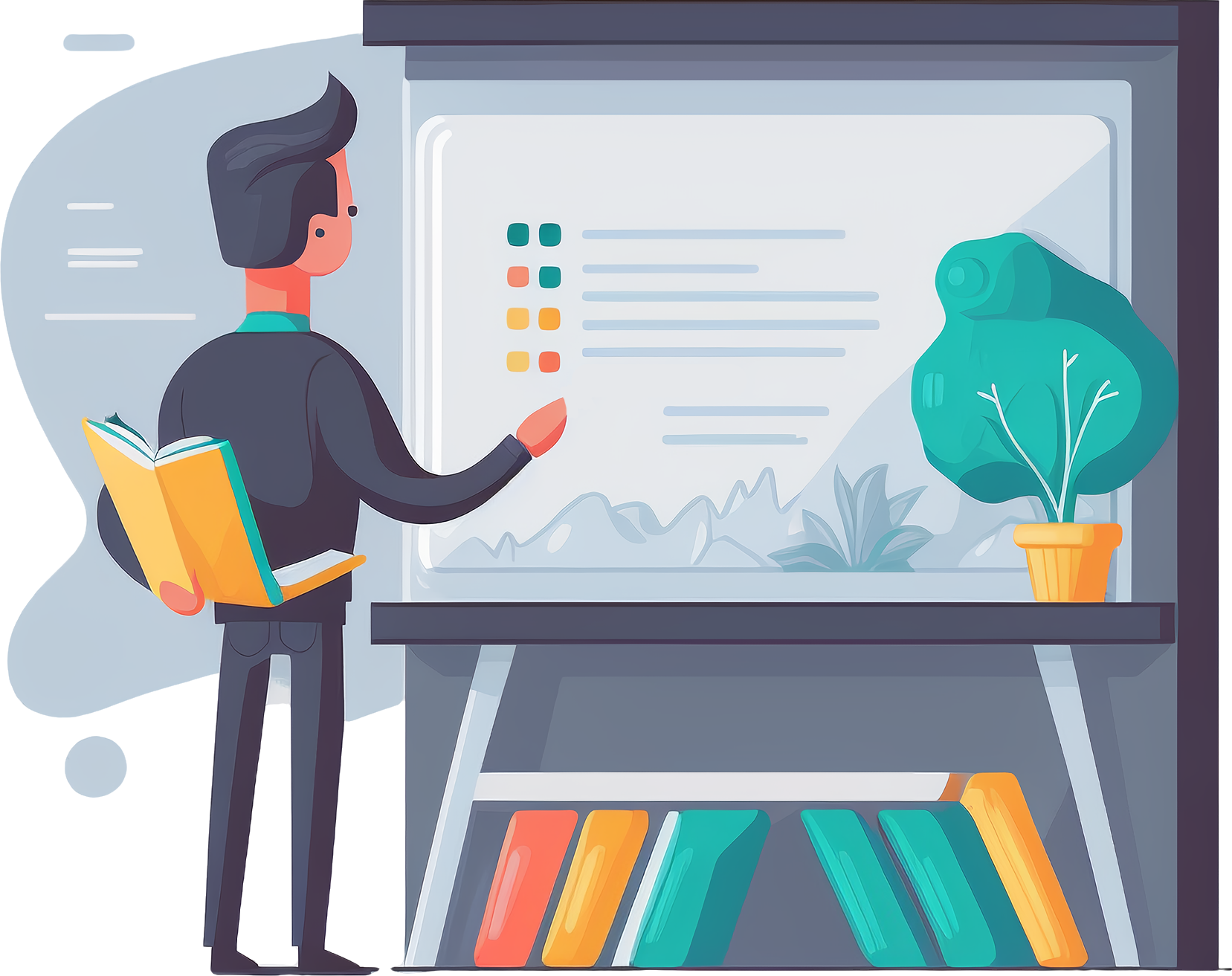 Teacher's lecture, blackboard books, creative design graphic materials