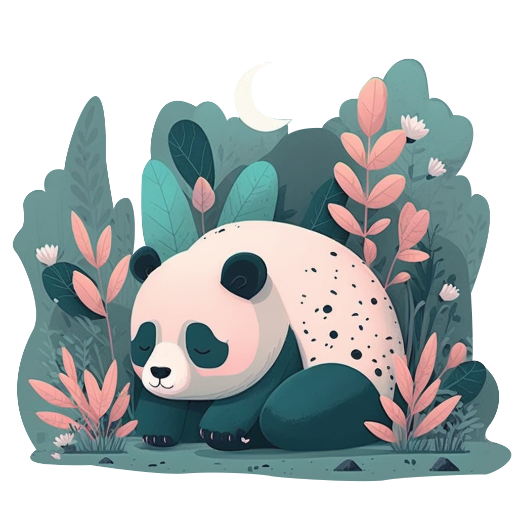 Flat illustration panda PNG creative design commercial elements