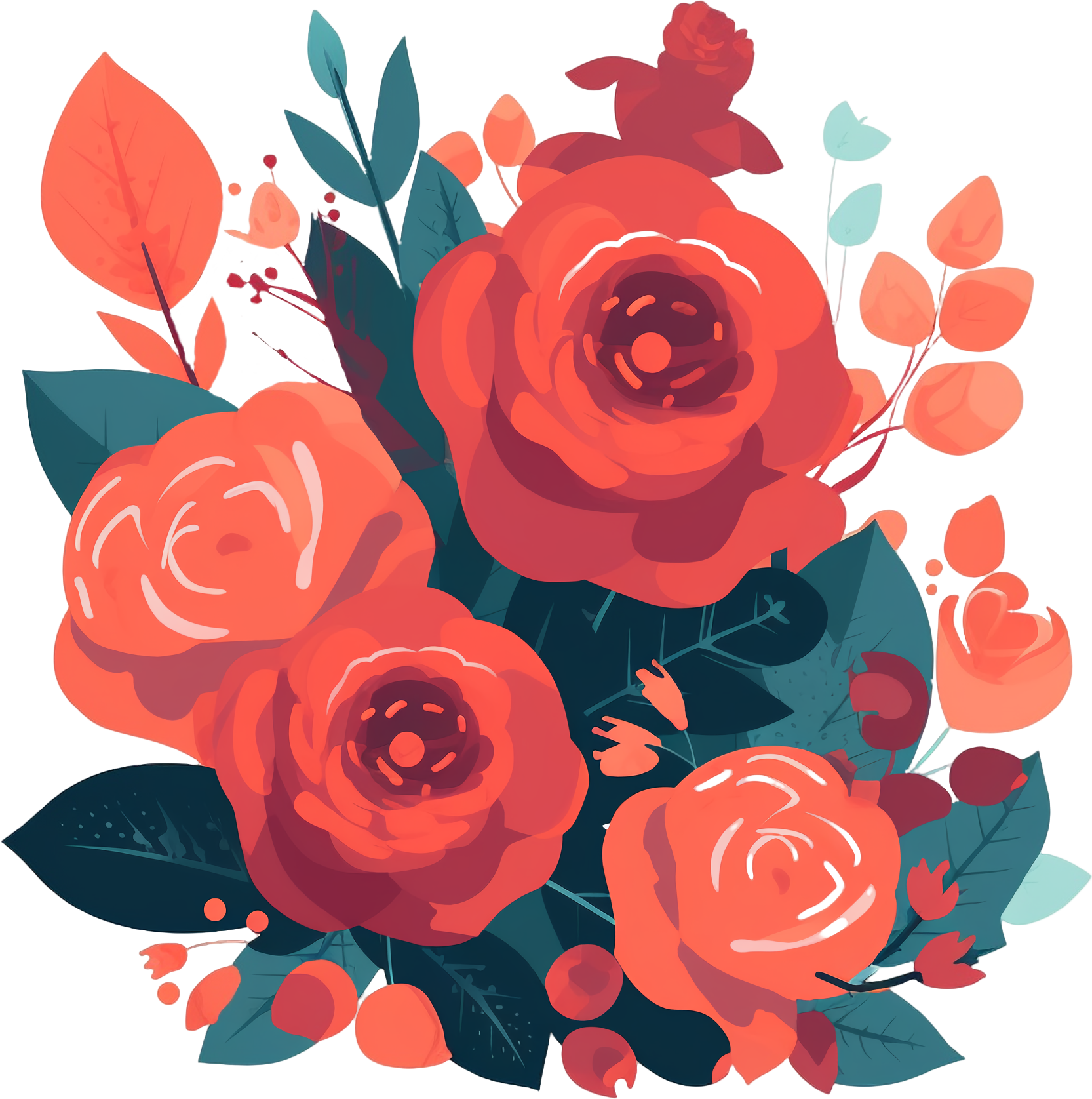 Illustration design element of a white rose with a high-definition transparent background