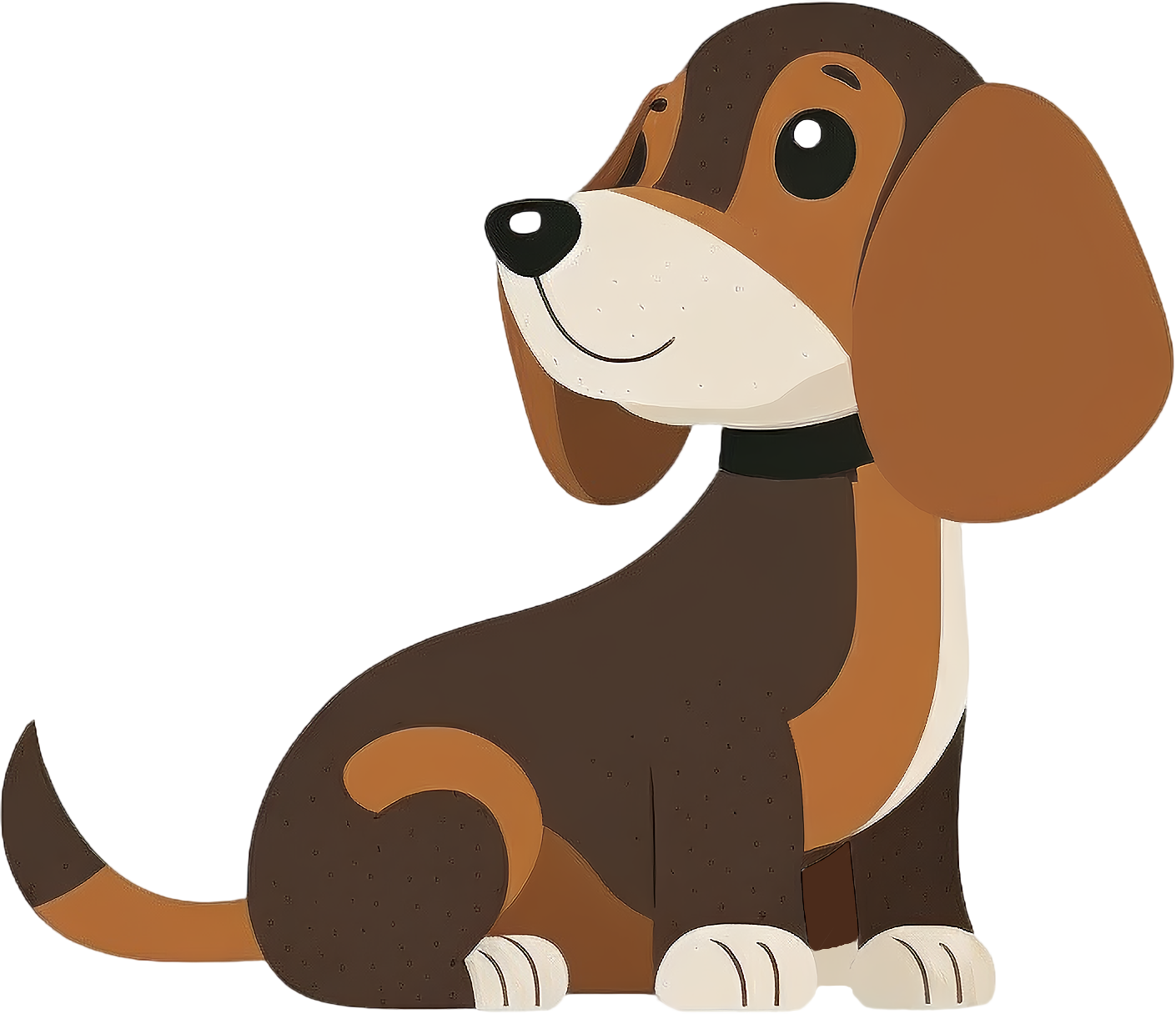 Cute dog cartoon flat color graphic design high-definition png material