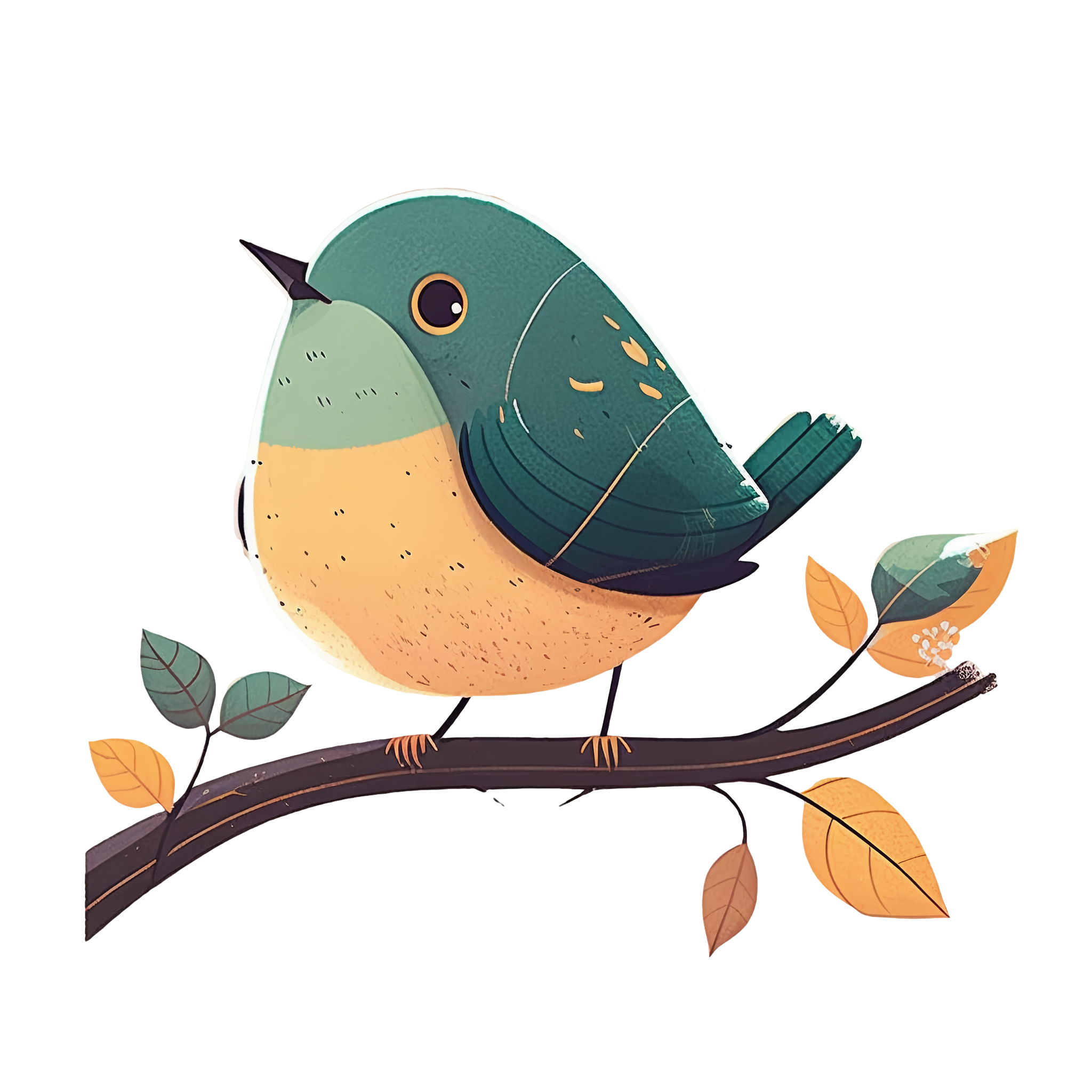 Simple and cute bird illustration