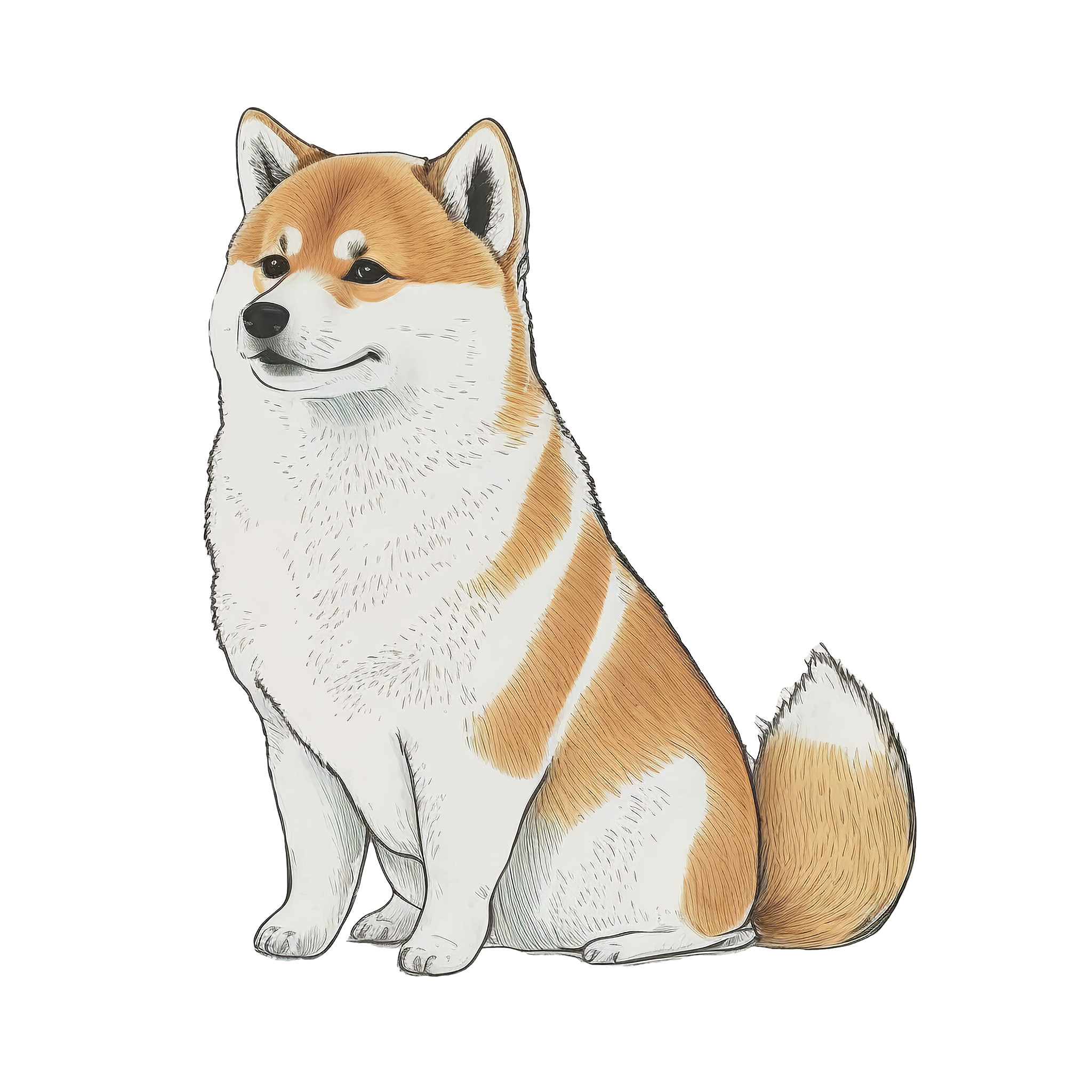 Hand-drawn Shiba Inu PNG material
