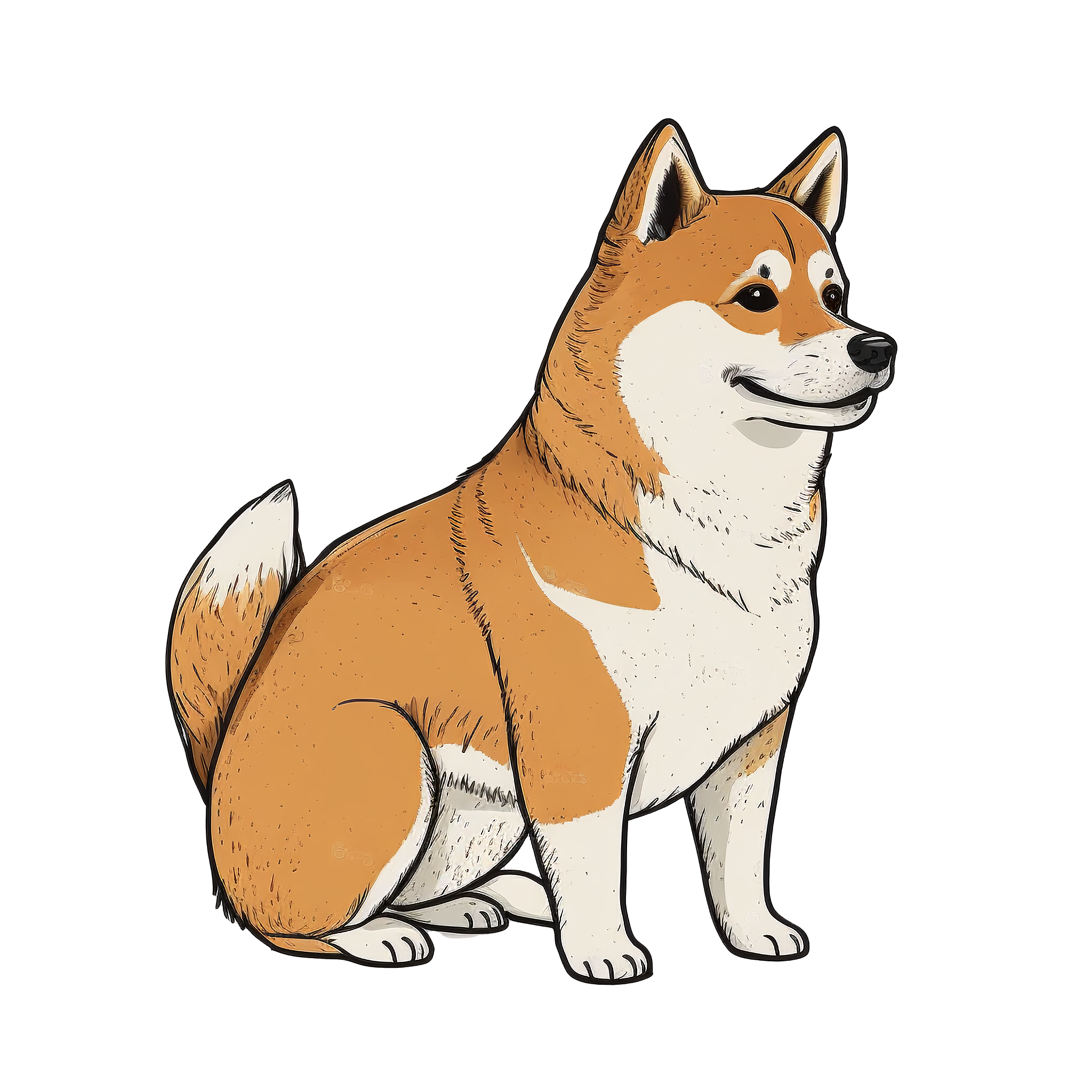 Hand-drawn cute dog PNG graphic material