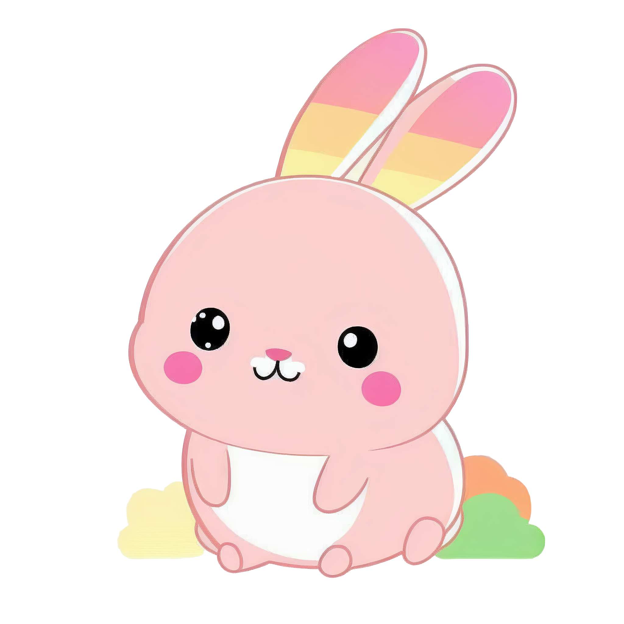 Cute pink rabbit illustration graphic material
