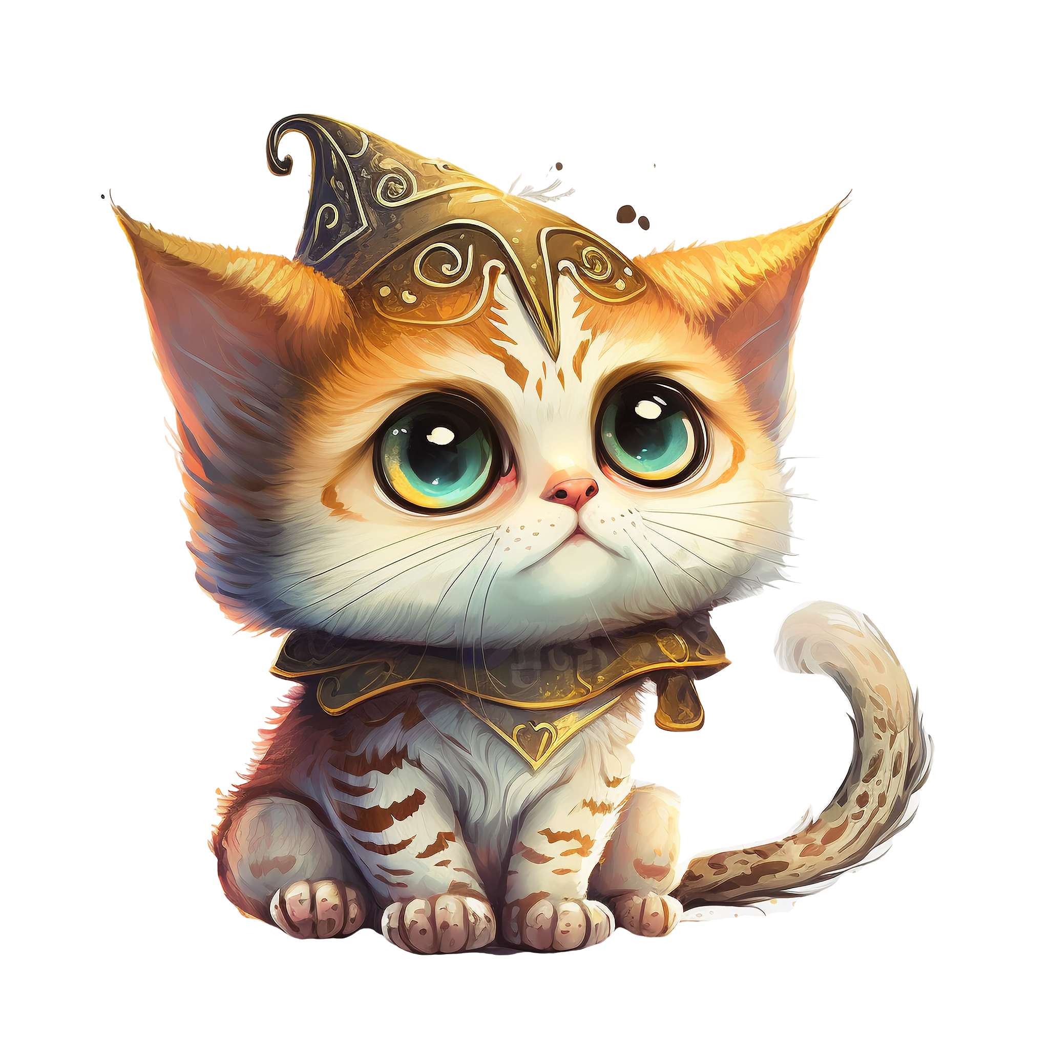 White background cute cat illustration design material
