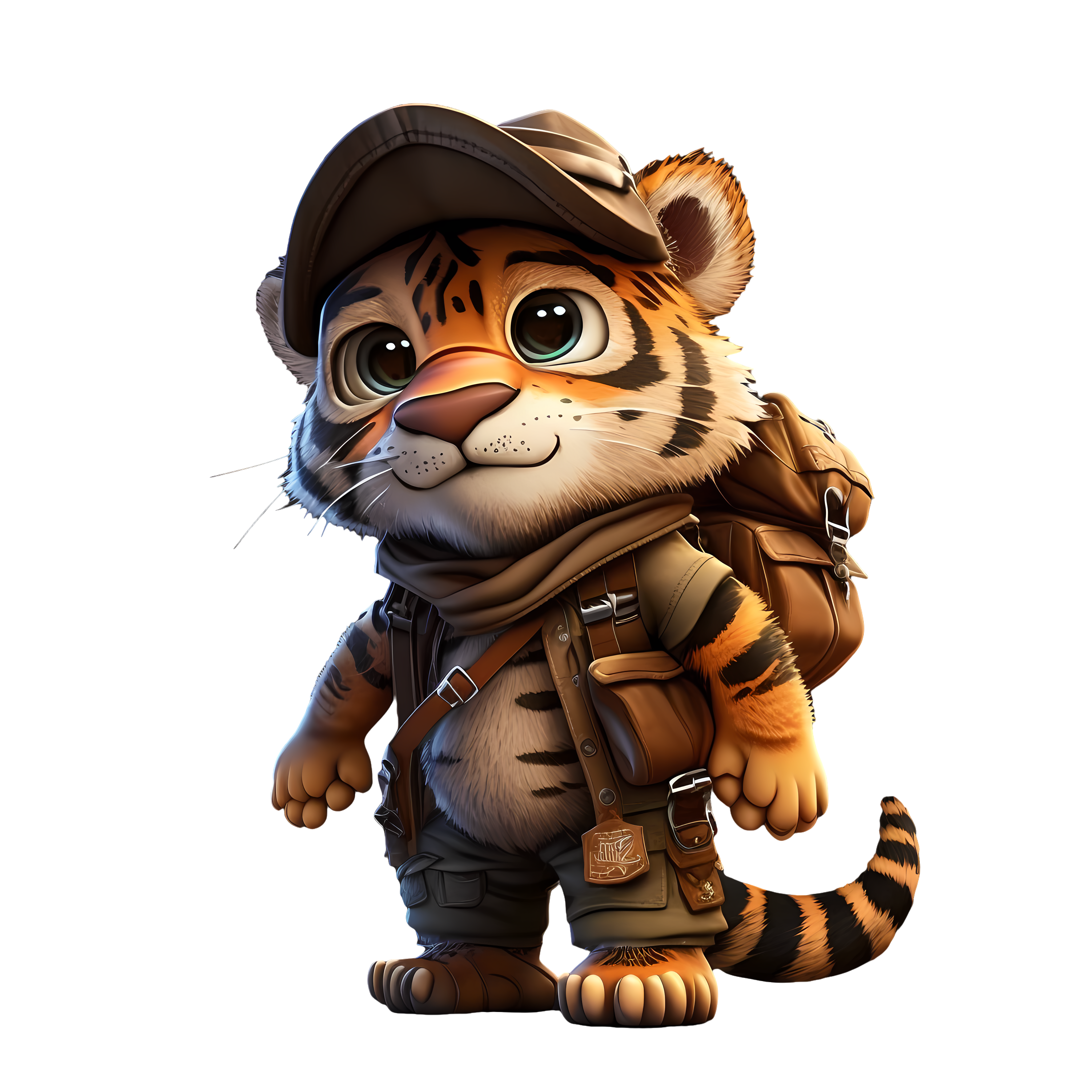 Adventure Cute Tiger 3D Graphic Material