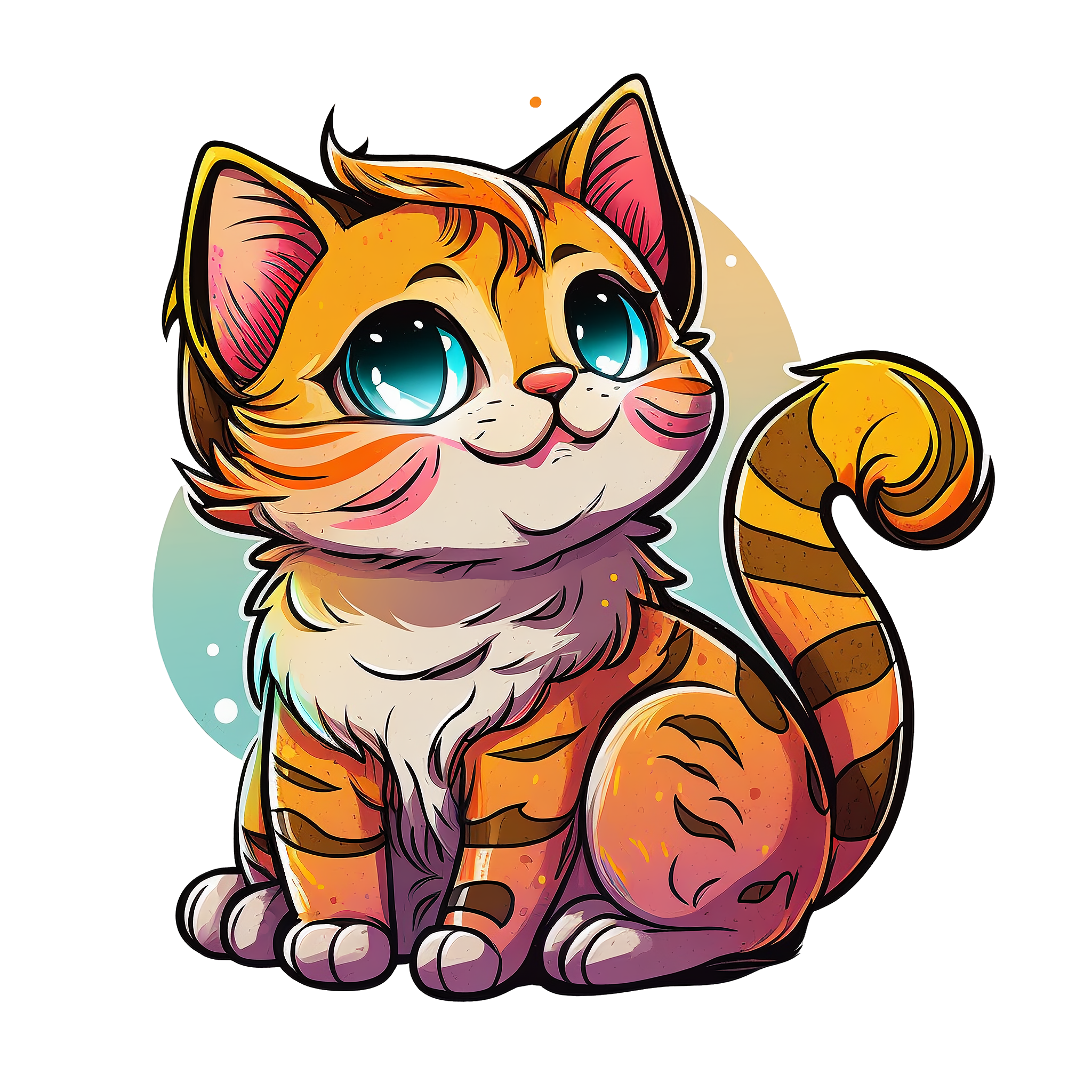 Cute cartoon cat illustration design material