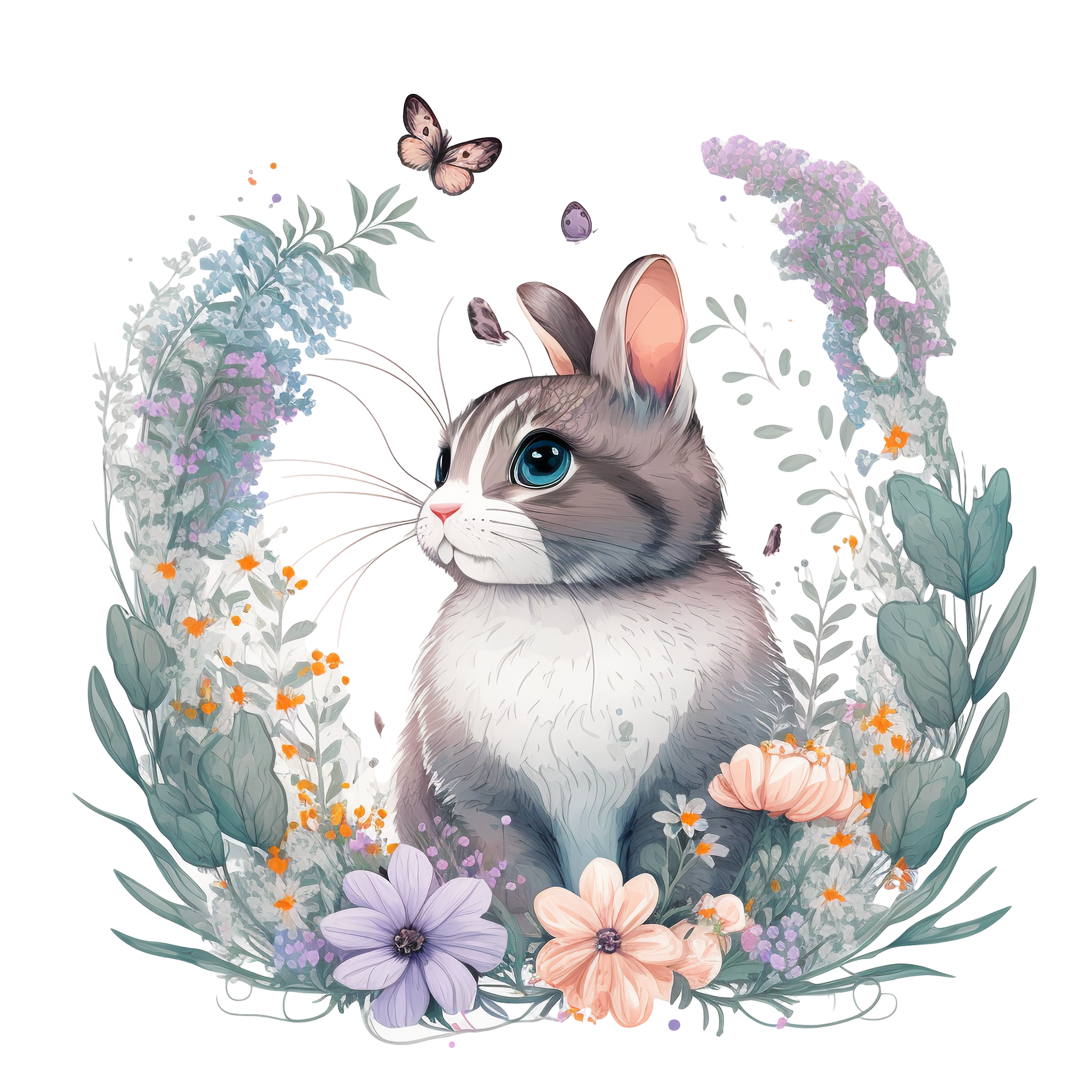 Cute rabbit illustration design material