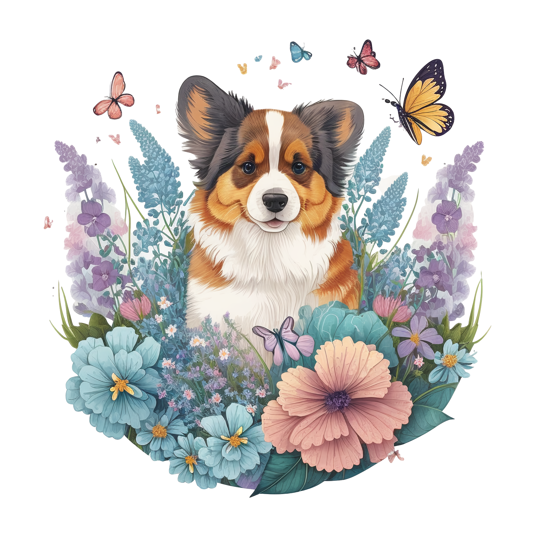 Cute puppy illustration design material