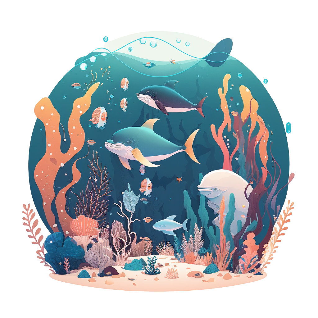 Underwater world vector illustration material