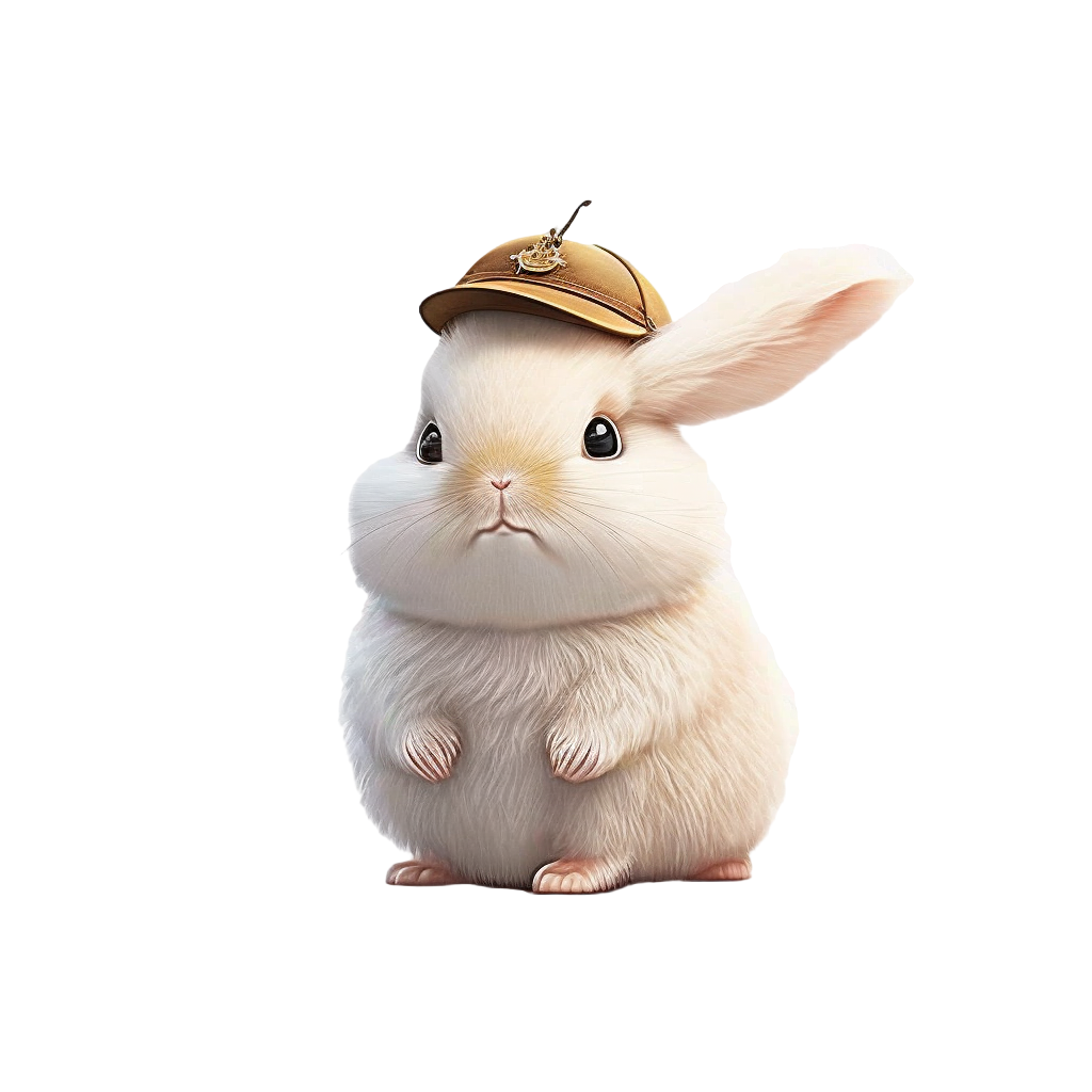 Cute White Rabbit PNG Graphic Material