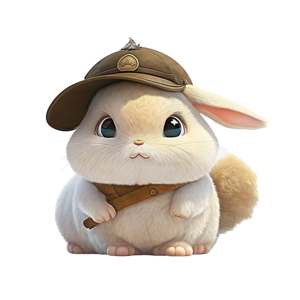 Cute White Little Fairy Rabbit PNG Design Material