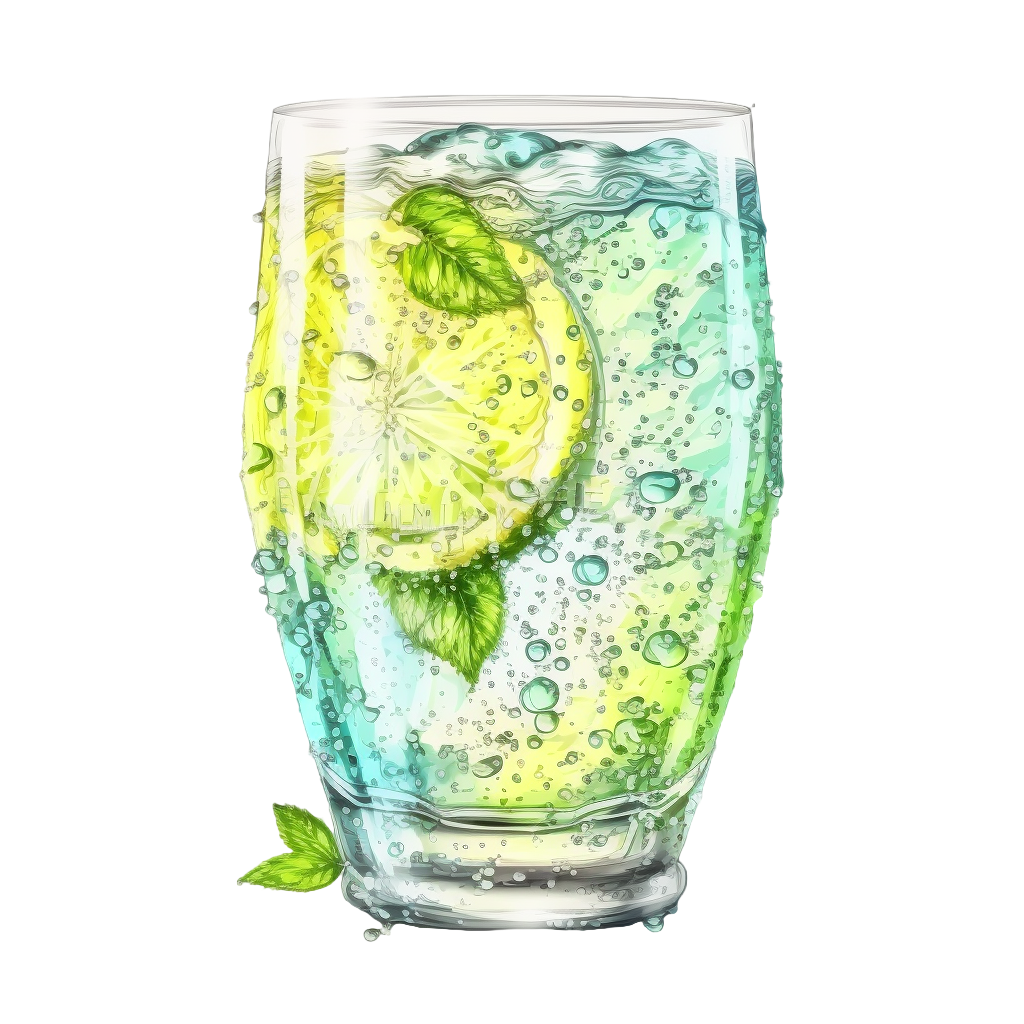 Fresh Lemon Sparkling Water HD PNG Graphic Material