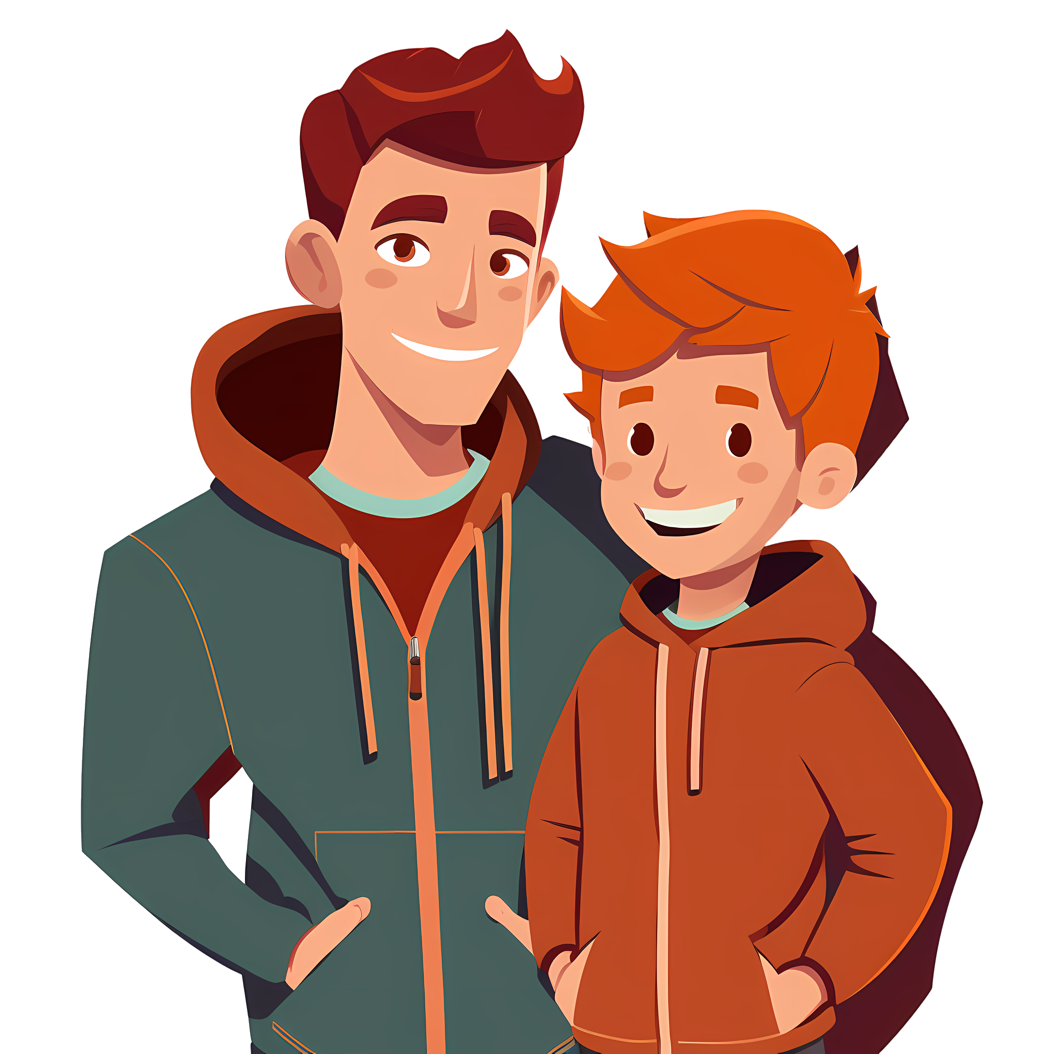 Parent-child photo cartoon illustration design