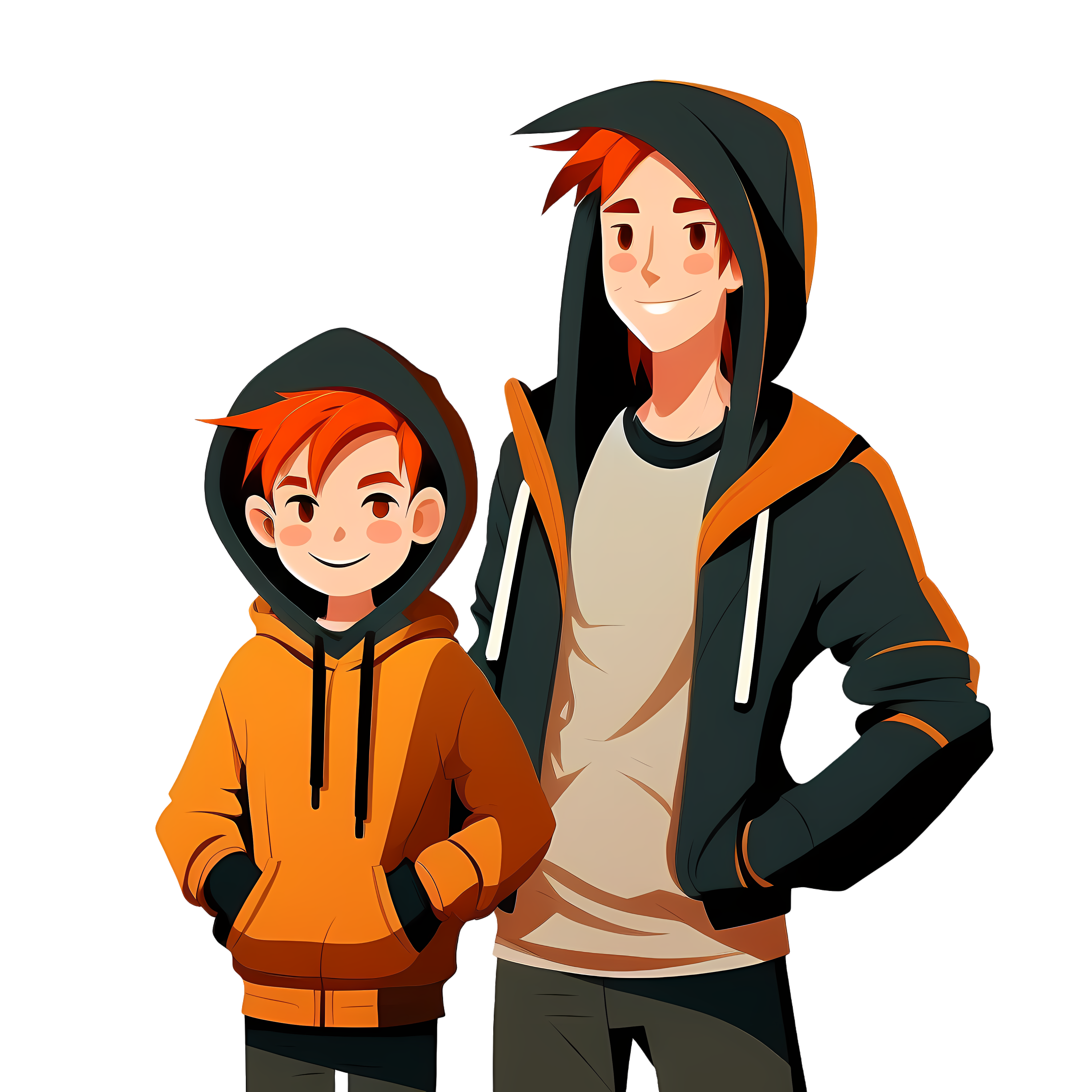 Parent-child smile illustration design elements