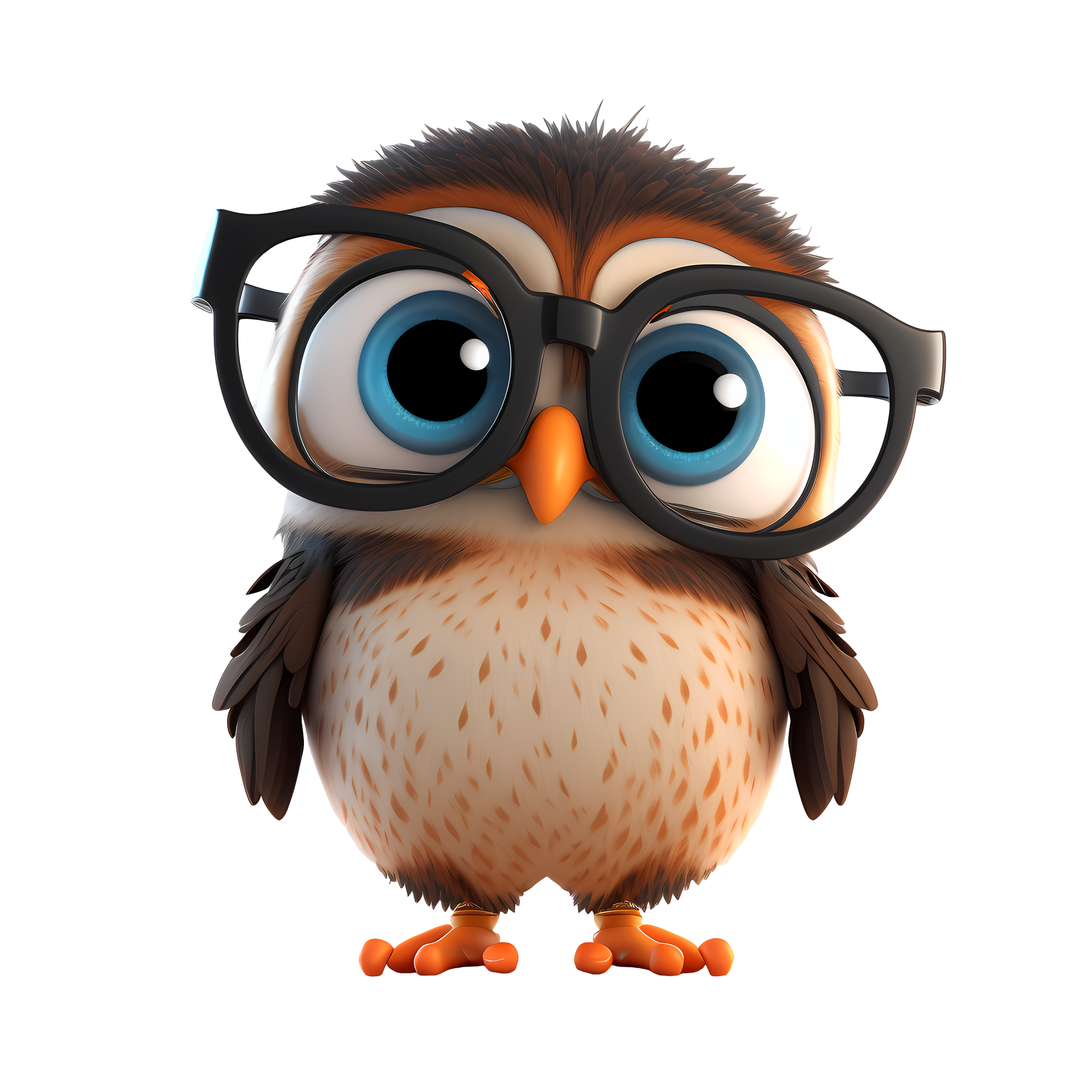 Cute owl 3D glasses-shaped illustration design