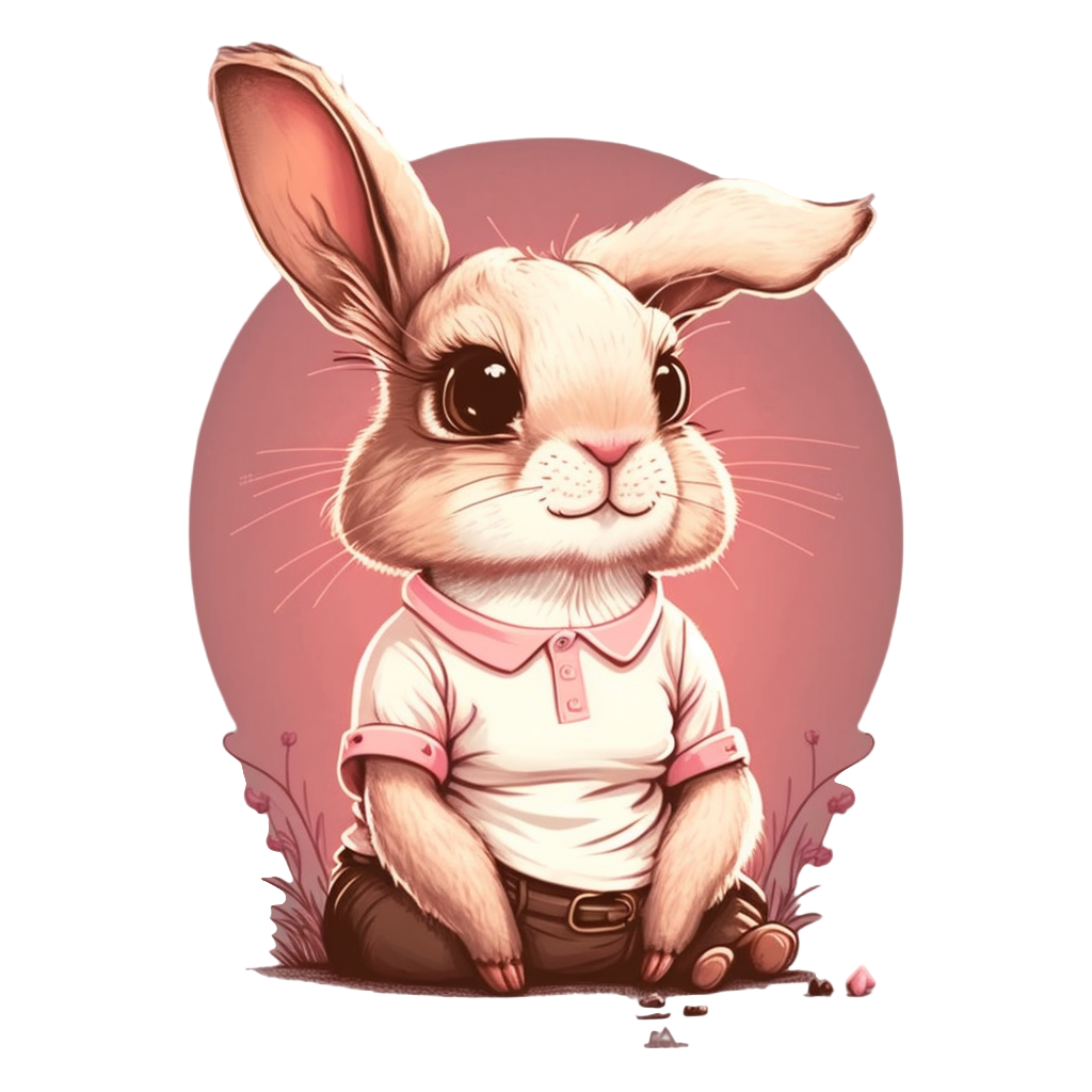 Cute mother rabbit PNG graphic material
