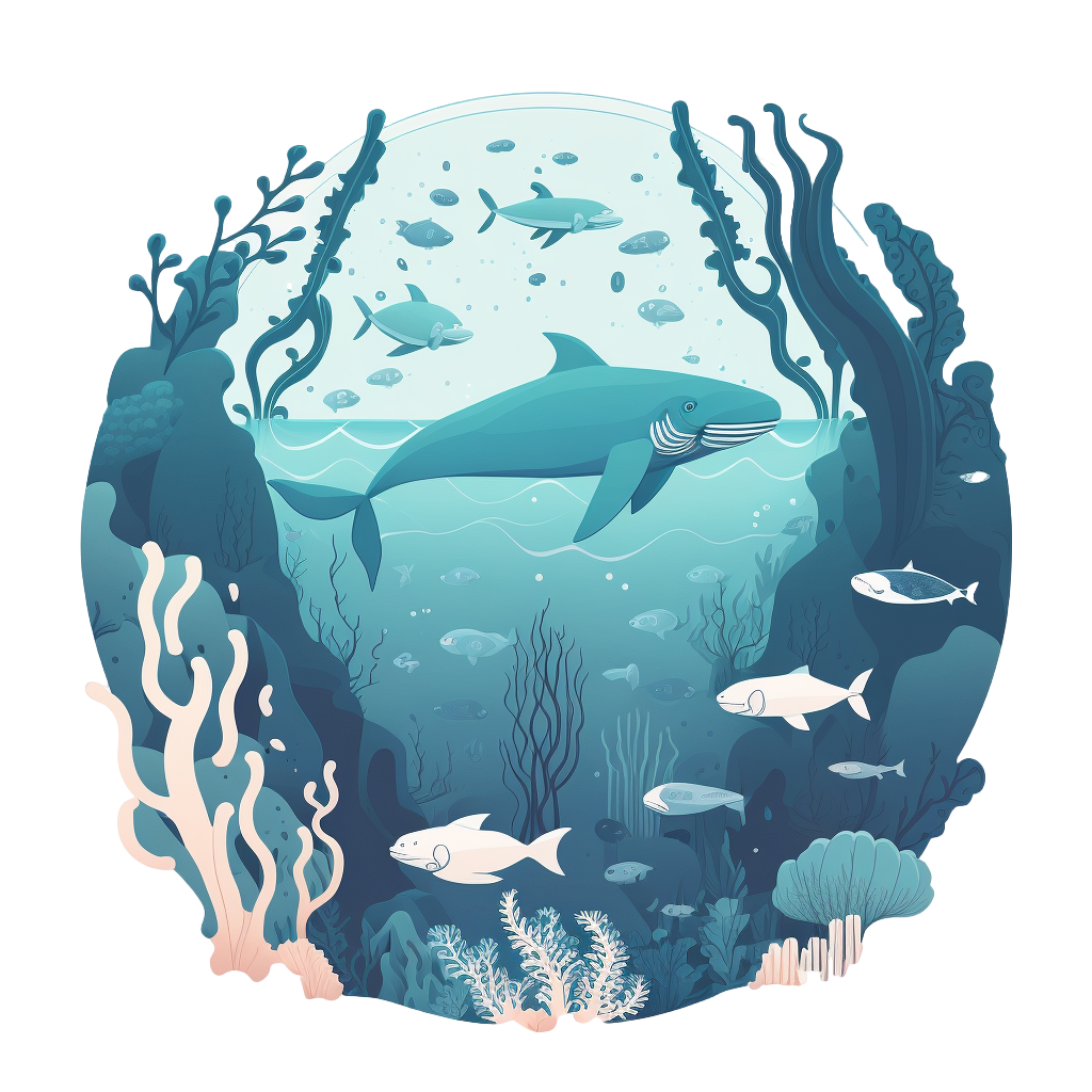 Transparent Underwater World Vector Illustration Material