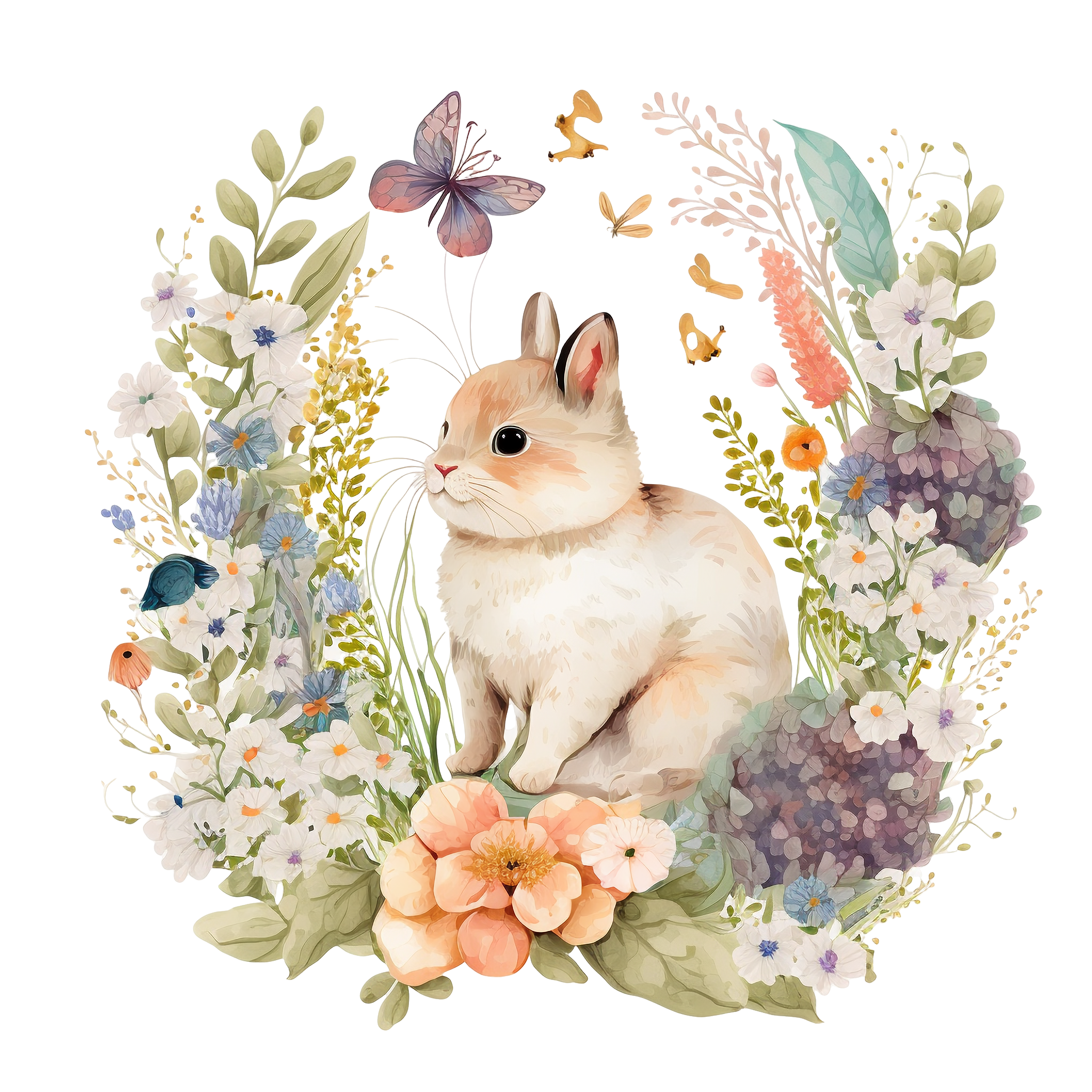 Cute rabbit illustration design material